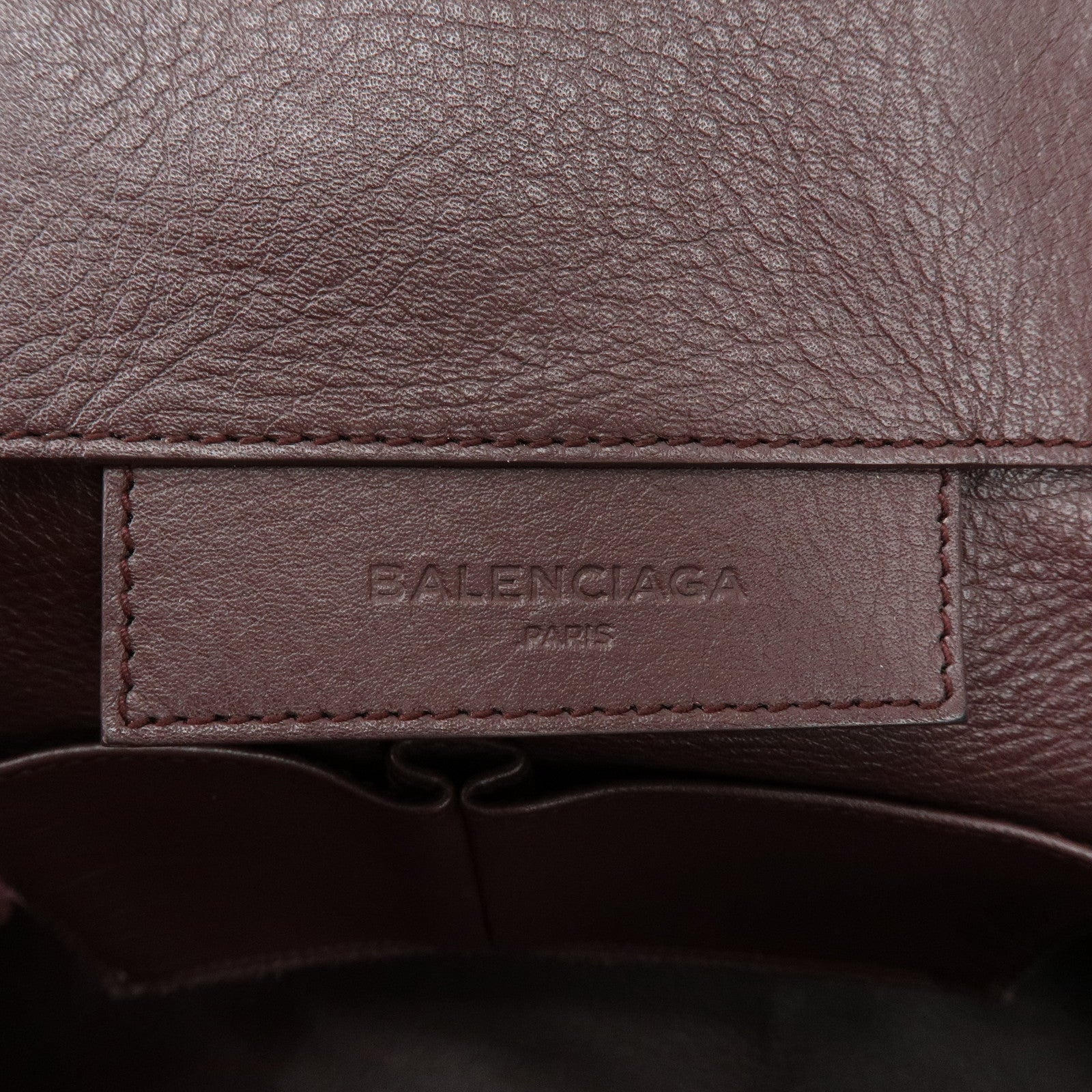 BALENCIAGA The Paper Leather Tote Bag Shoulder Bag Bordeaux 357331