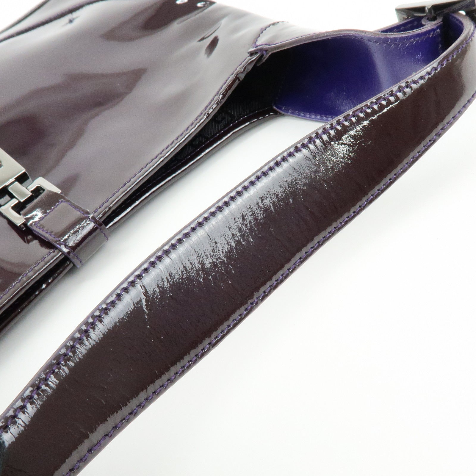 GUCCI Jackie Patent Leather Shoulder Bag Hand Bag Purple 001.3306