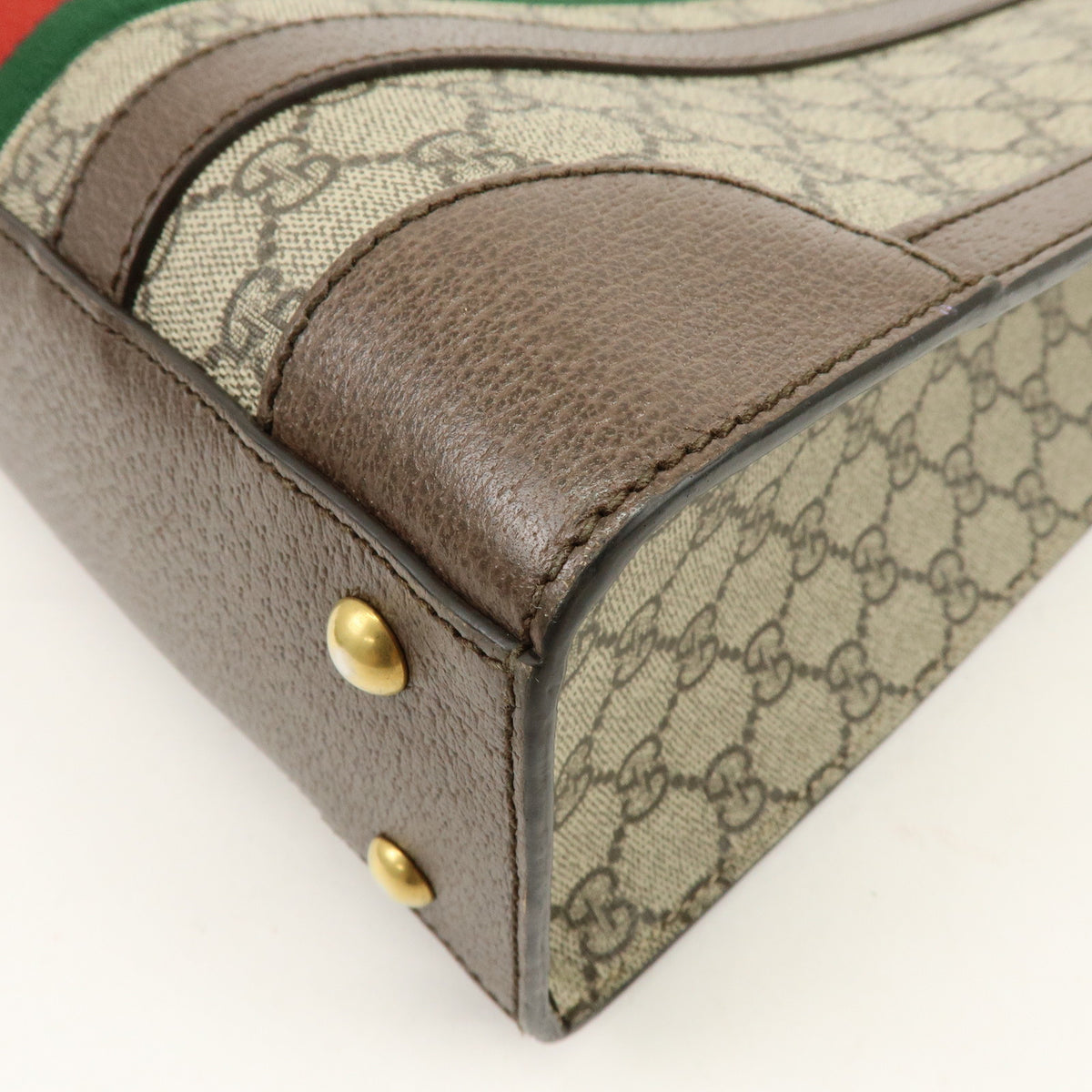 GUCCI Sherry Ophidia GG Supreme Leather 2Way Shoulder Bag Brown 724685