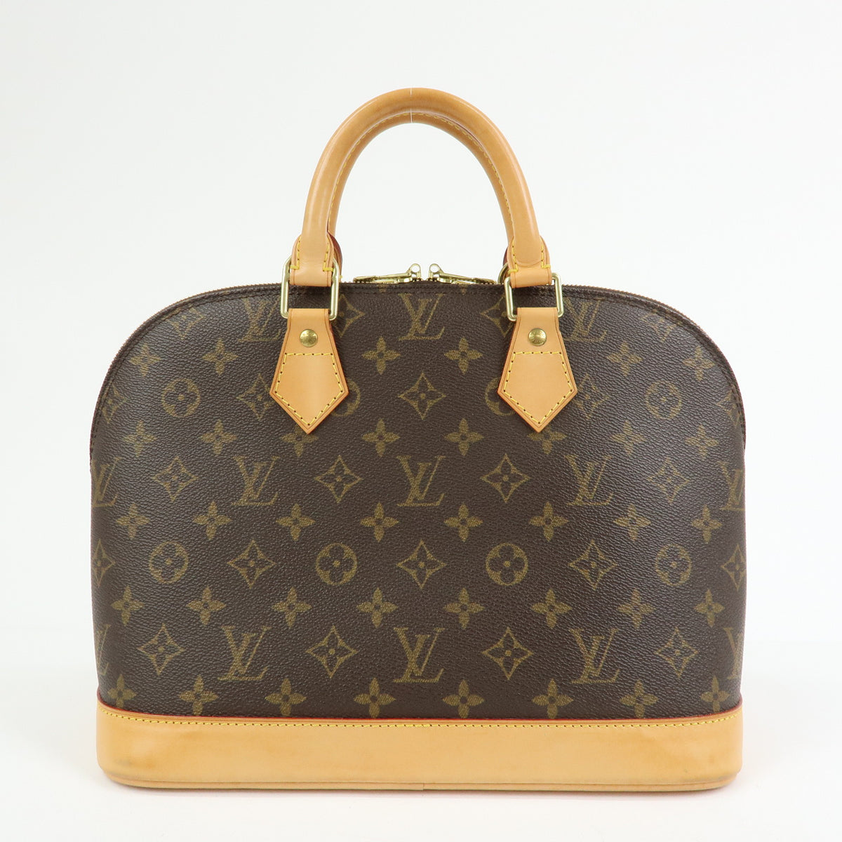 Louis Vuitton Monogram Alma Canvas Leather Hand Bag Brown M51130