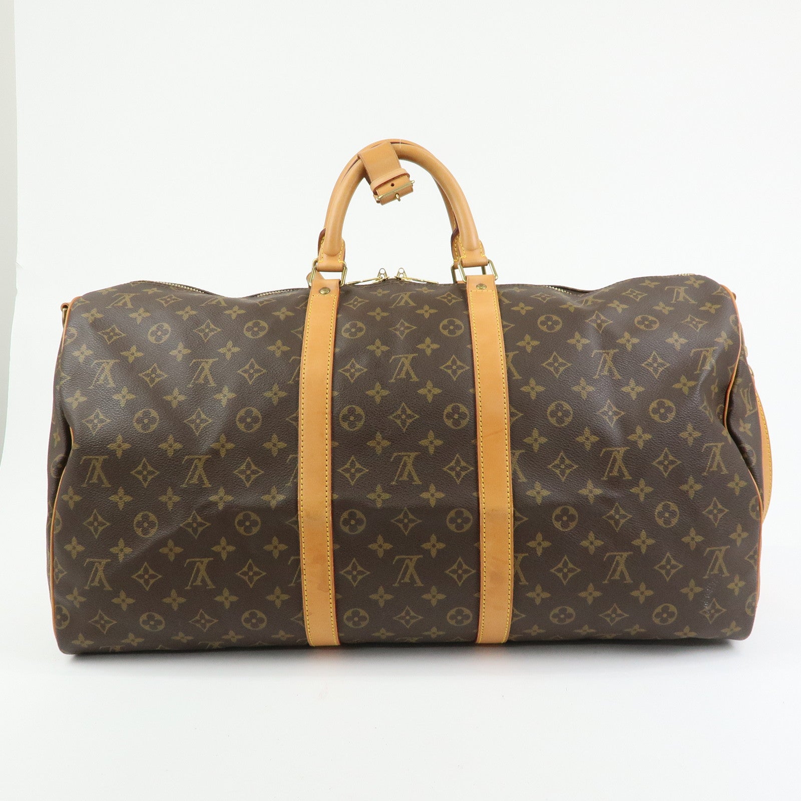 Louis Vuitton Keep All Bandouliere 55 Boston Bag Brown M41414