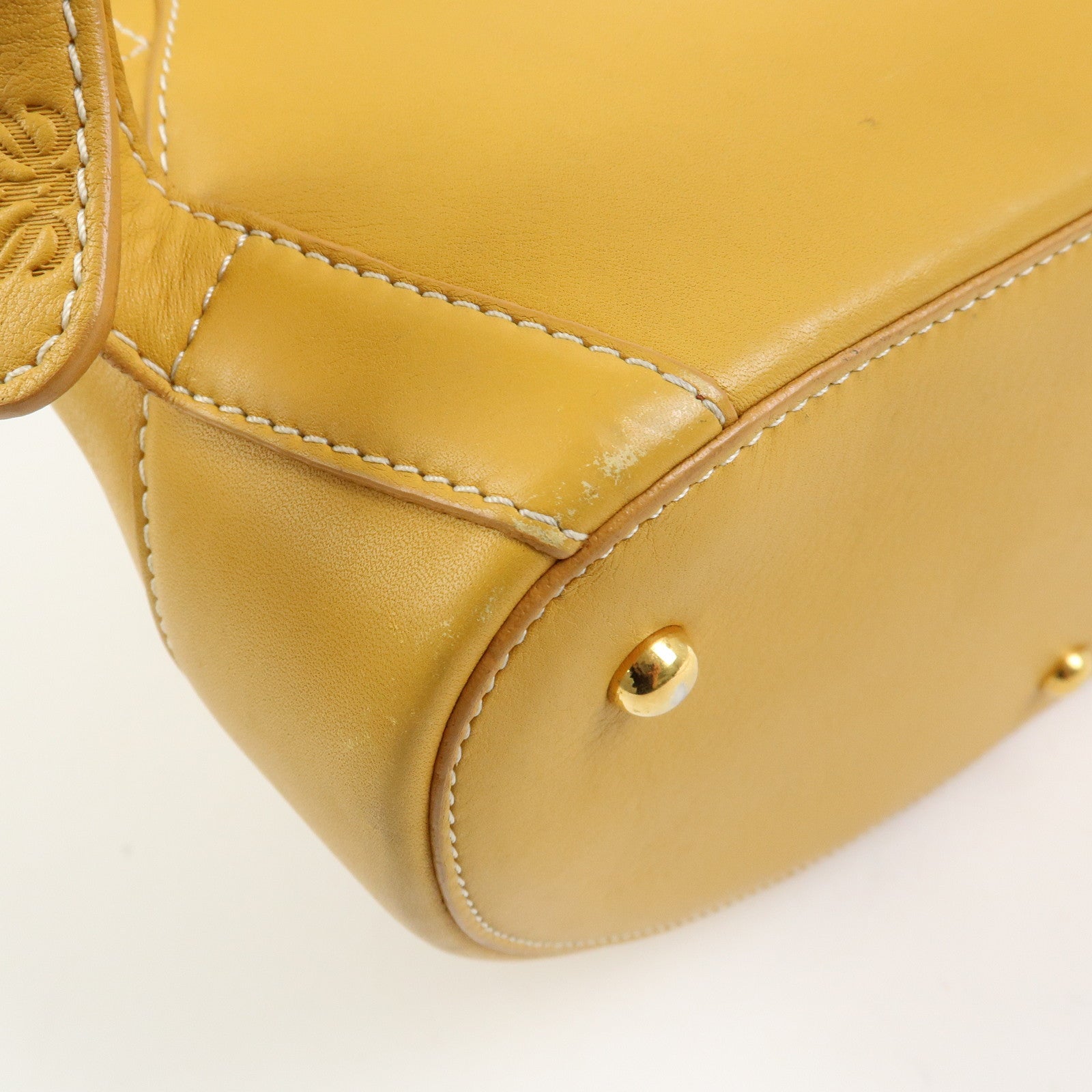 LOEWE Anton Leather Backpack Rucksack Yellow