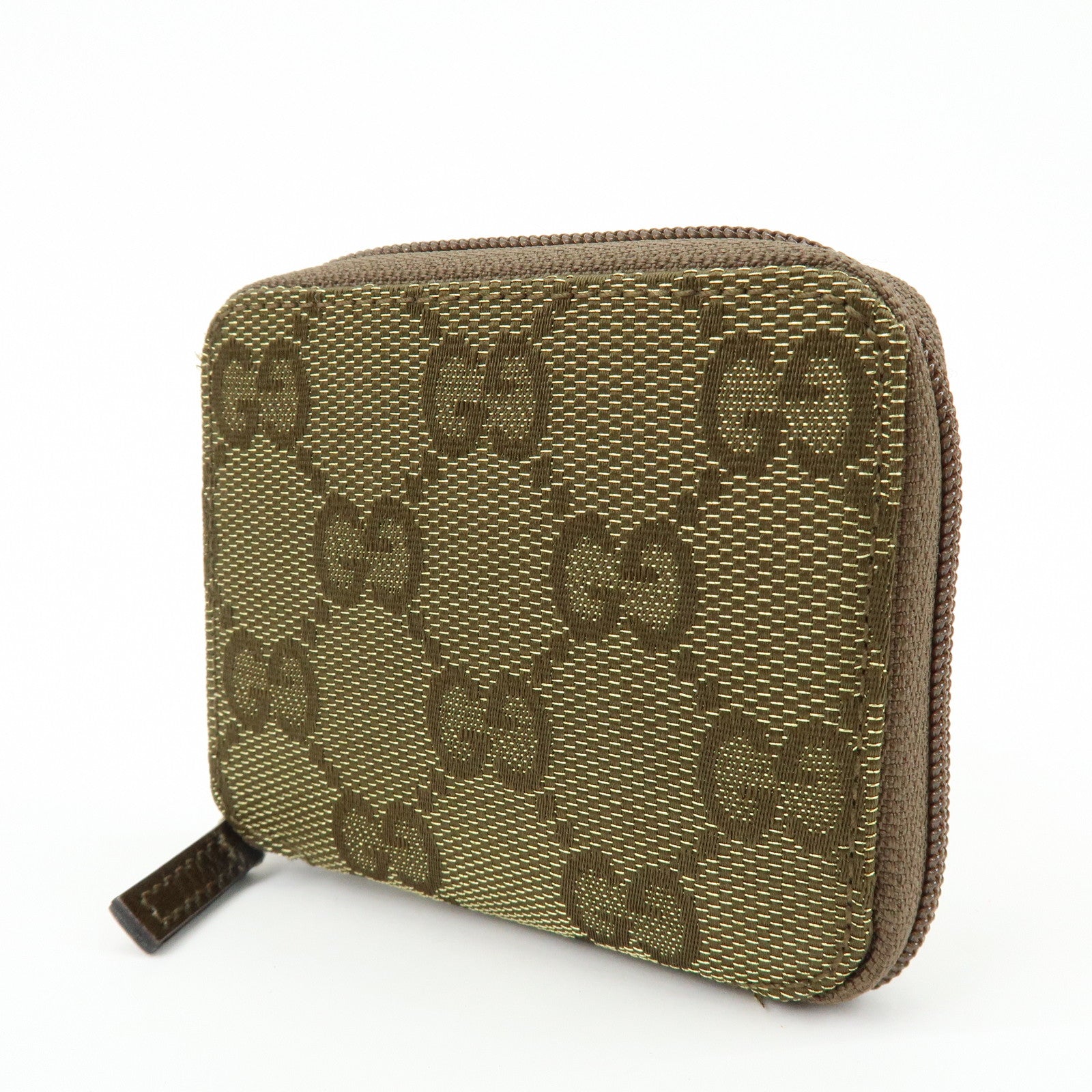 GUCCI GG Canvas Compact Coin Case Coin Purse Brown Khaki 030・0416