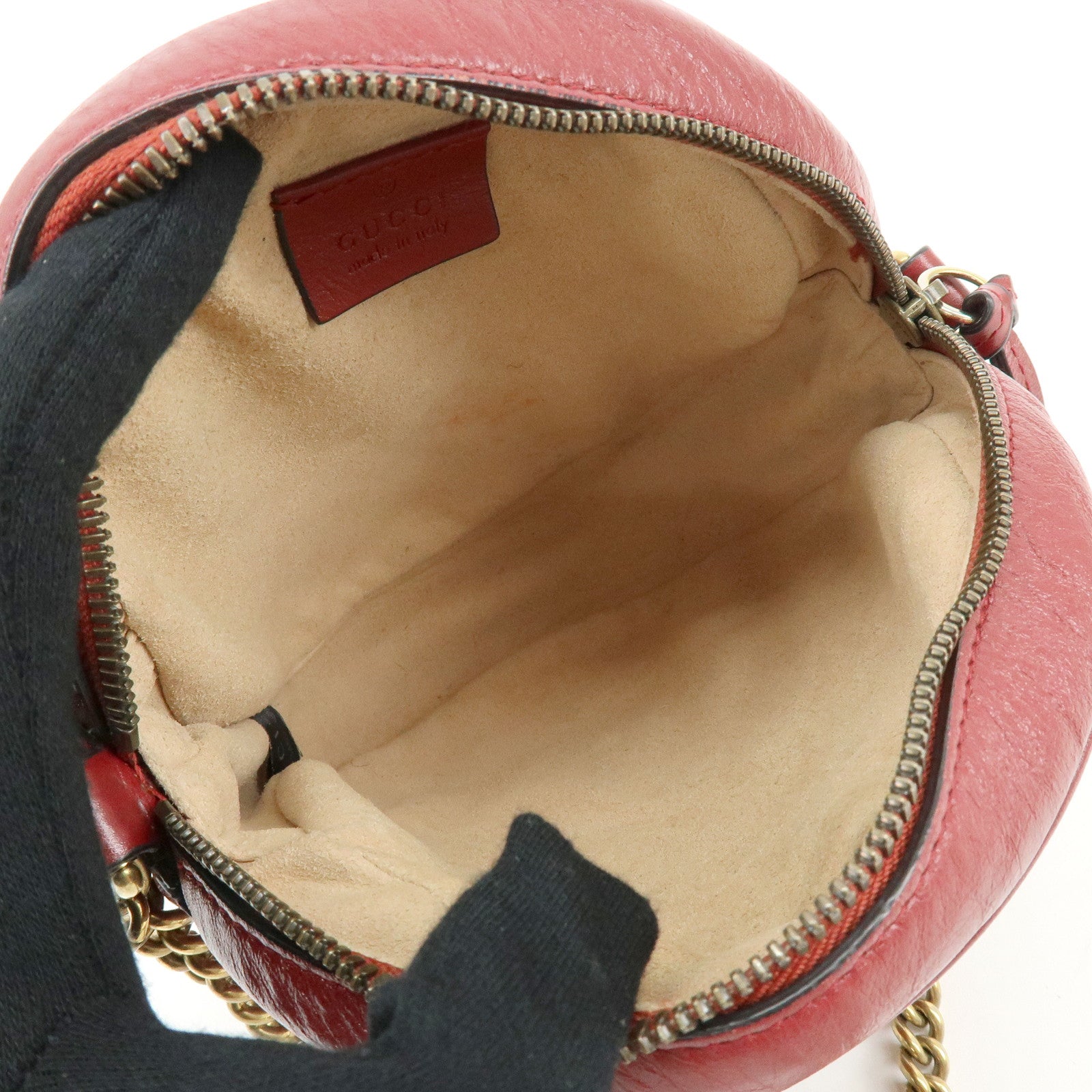 GUCCI GG Marmont Chevron Leather Chain Shoulder Bag Heart 550154