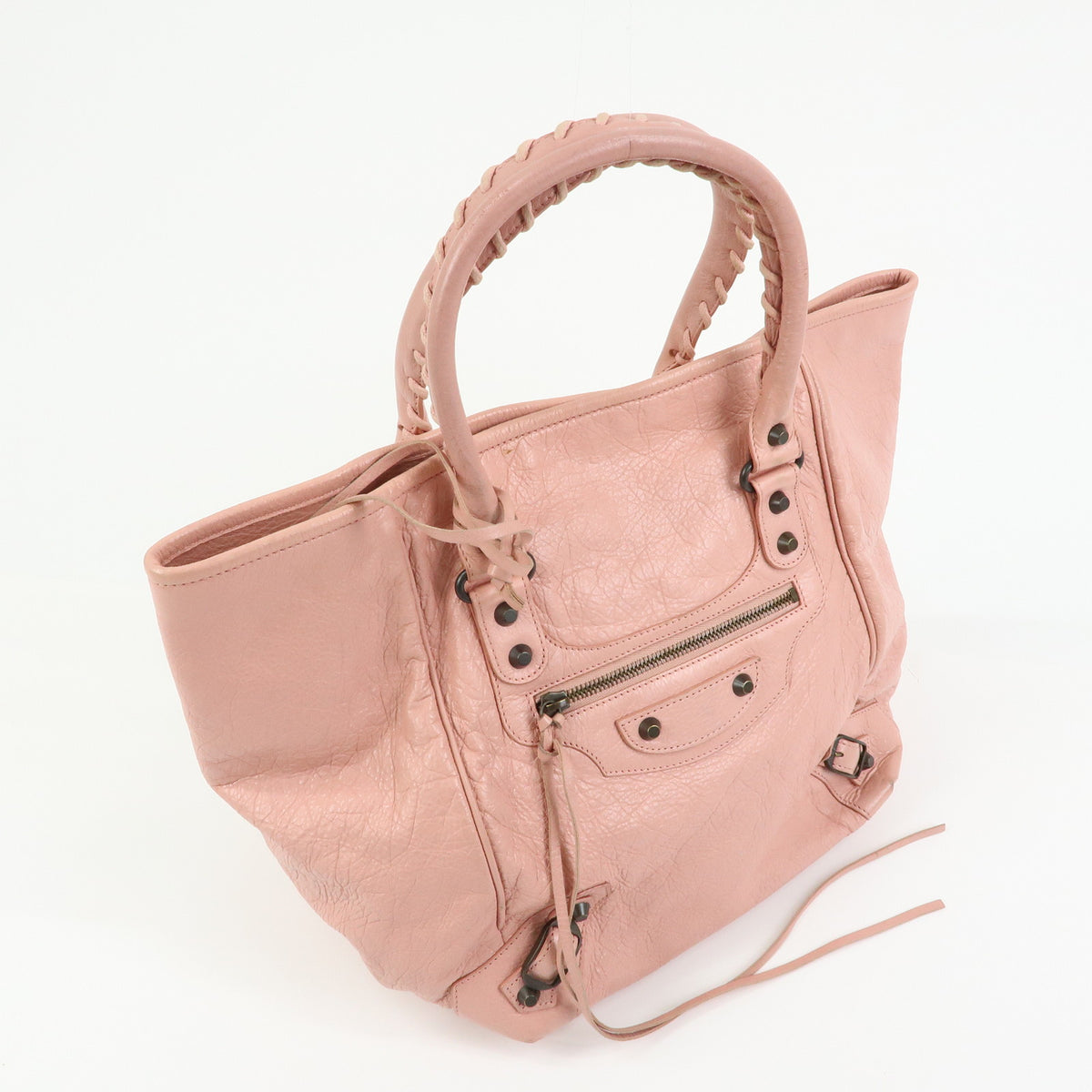 BALENCIAGA Classic The Sunday Leather Tote Bag Hand Bag Pink 228750