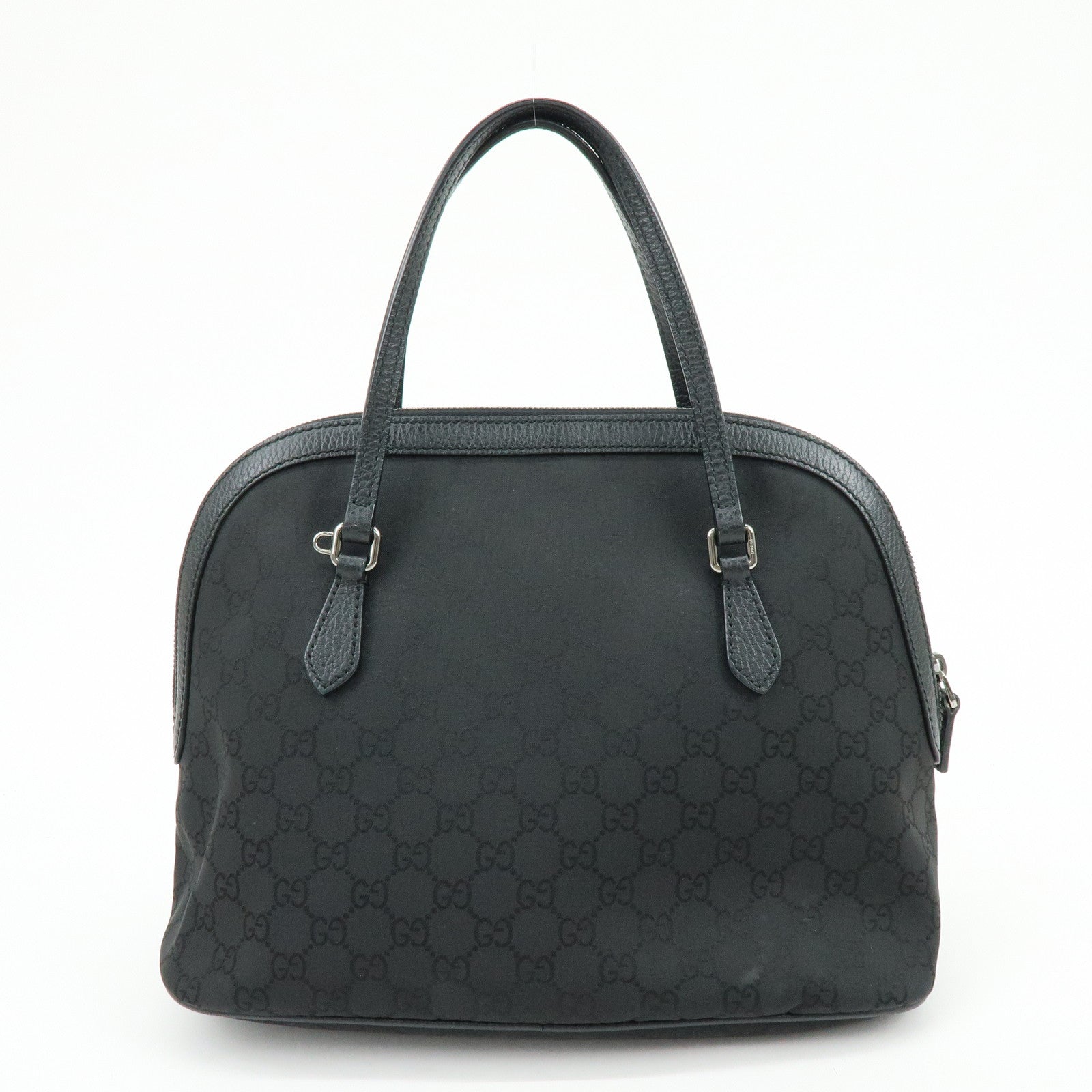 GUCCI GG Nylon Leather 2Way Bag Hand Shoulder Bag Black 420023
