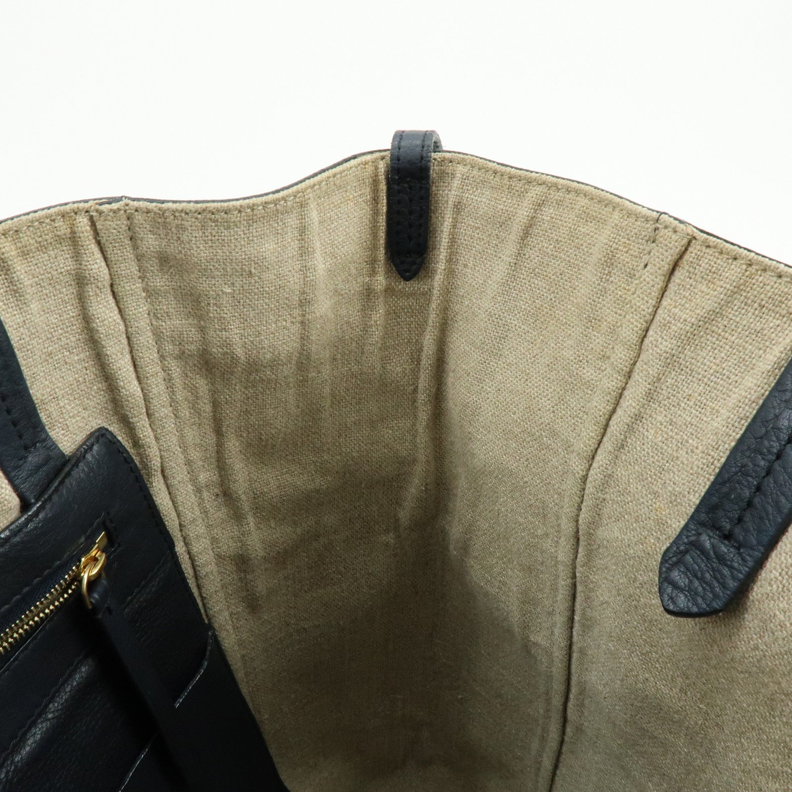 CELINE Cabas Phantom Leather Shoulder Bag Tote Bag Black