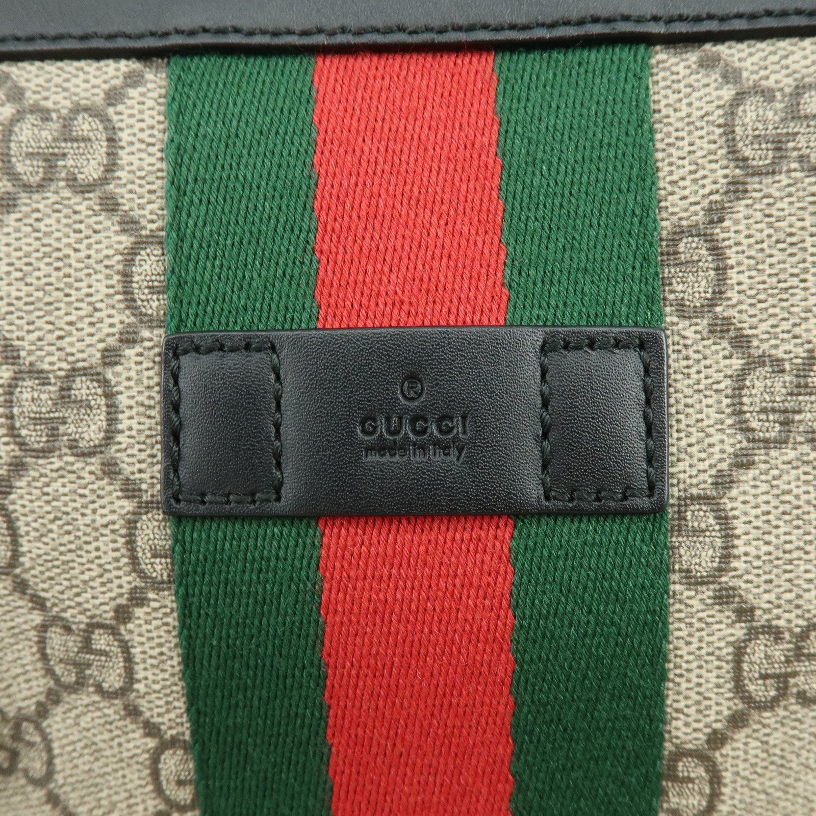 GUCCI Sherry GG Supreme Leather Shoulder Crossbody Bag Beige 471454