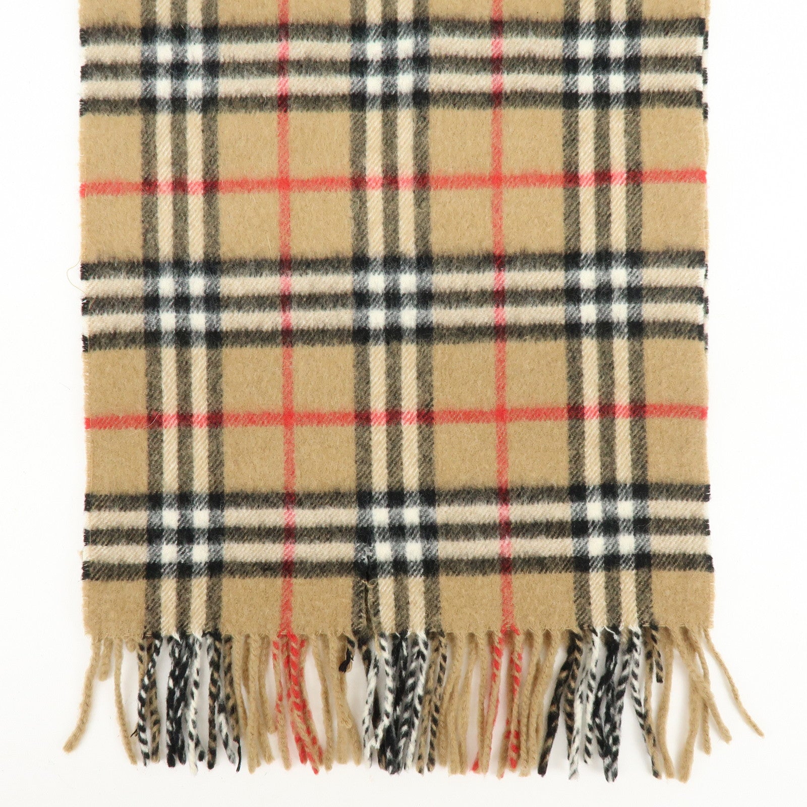 BURBERRY Set of 2 Nova Plaid Wool 100% Scarf Stole Beige Navy