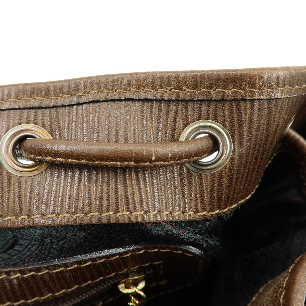 BALENCIAGA BB Logo Suede Leather Shoulder Bag Bucket Bag Brown