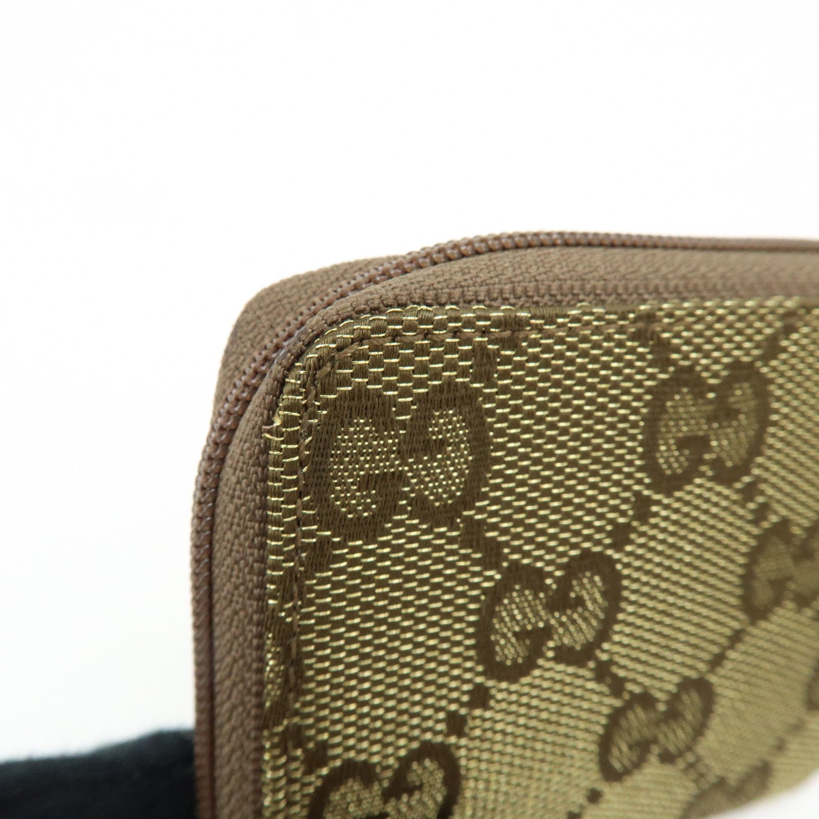 GUCCI GG Canvas Compact Coin Case Coin Purse Brown Khaki 030・0416
