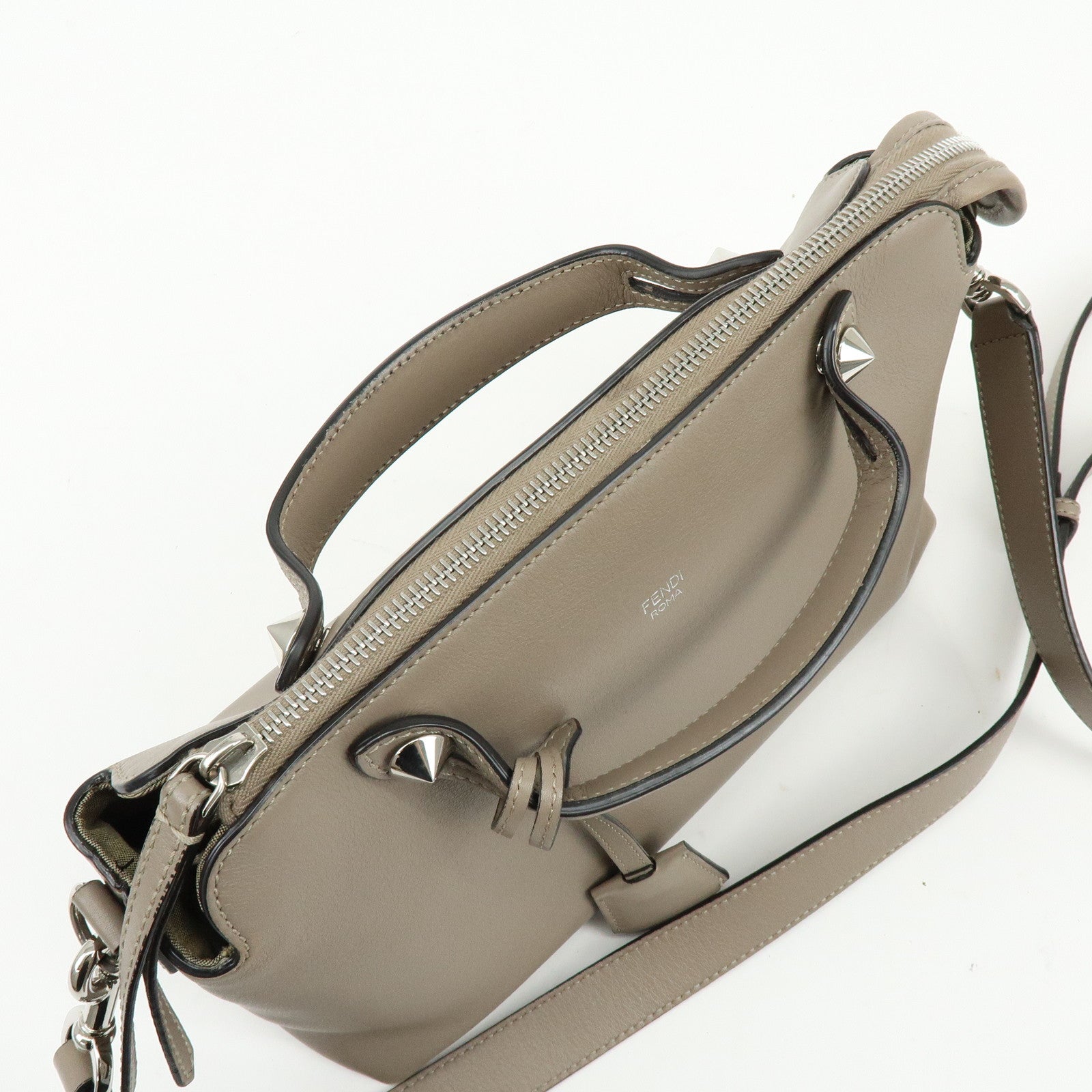 FENDI By The Way Calf Leather 2Way Bag Hand Bag Shoulder Bag 8BL146