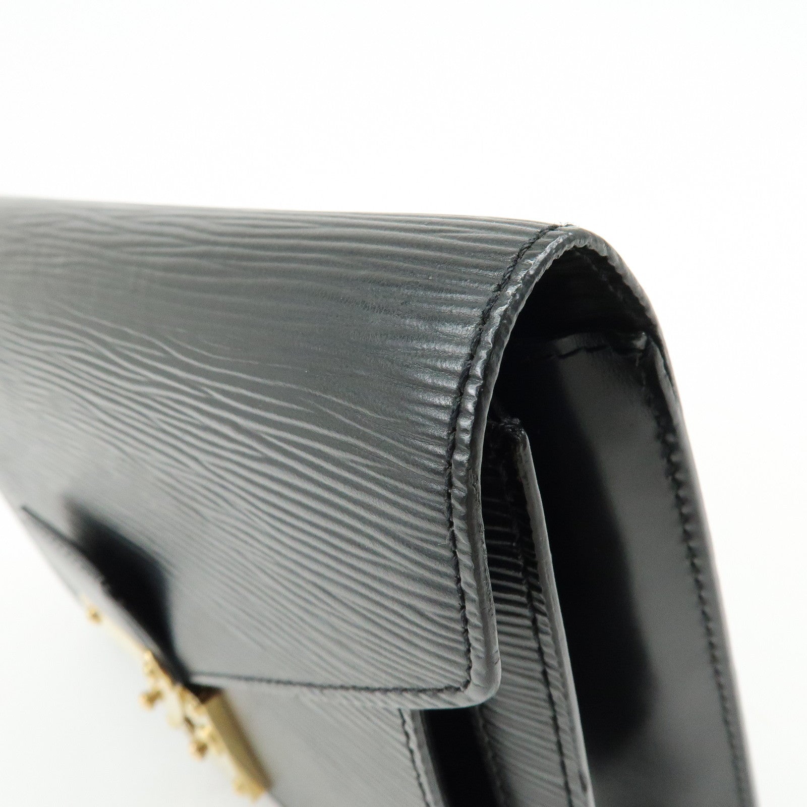 Louis Vuitton Epi Sellier Dragonne Leather Clutch Bag Noir Black M52612