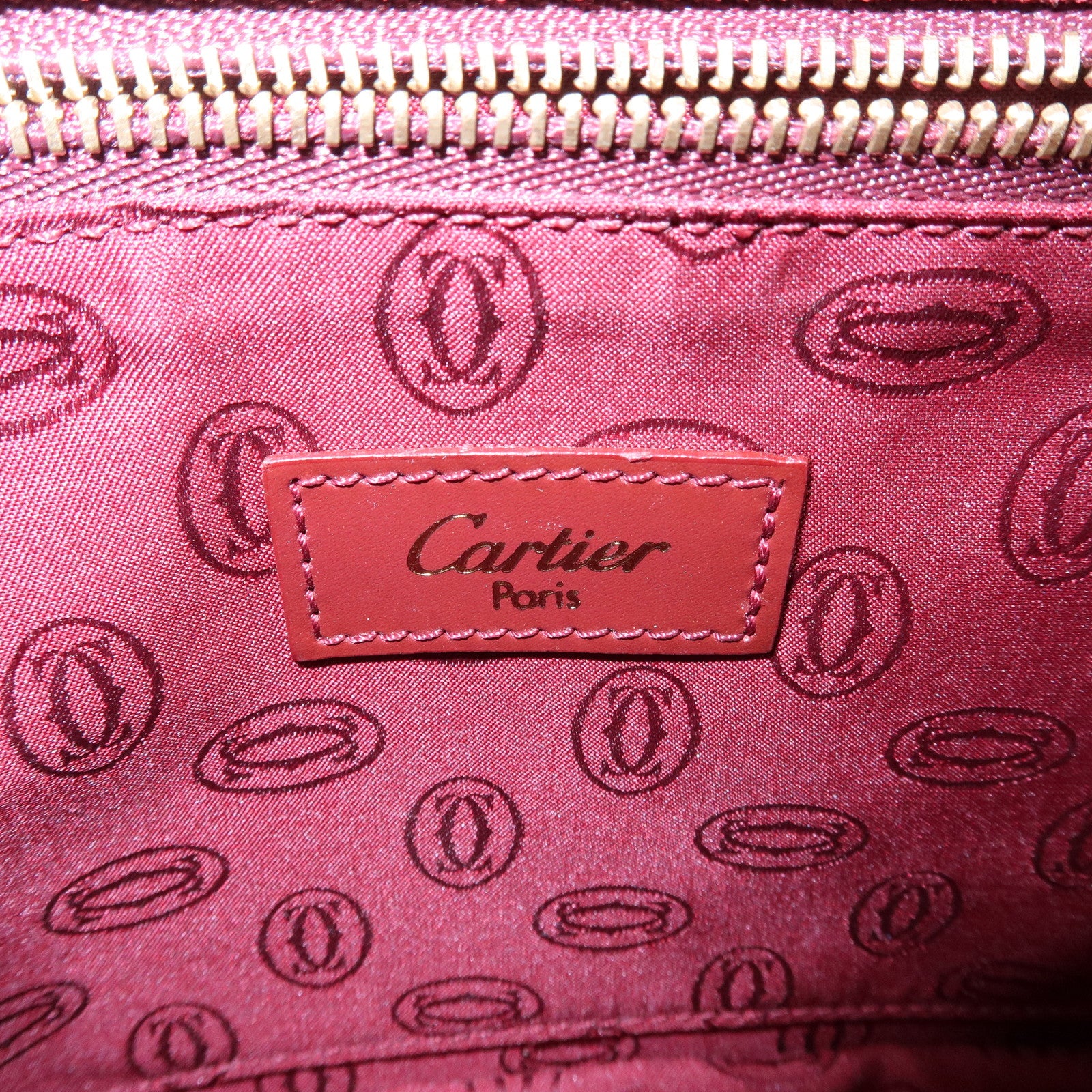 Cartier Must de Cartier Leather Shoulder Bag Bordeaux