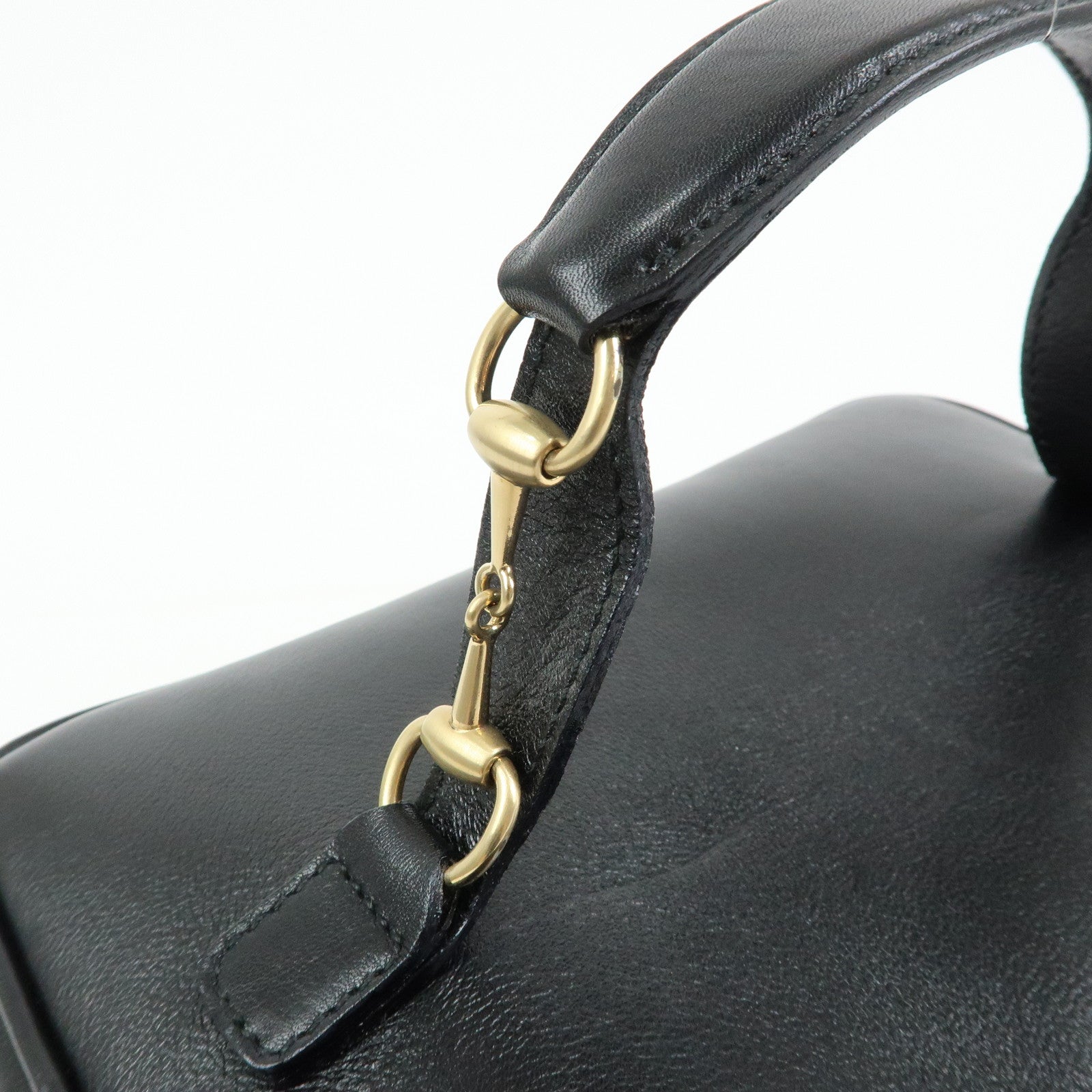 GUCCI Horsebit Leather Vanity Bag Cosmetic Bag Black 03217050140