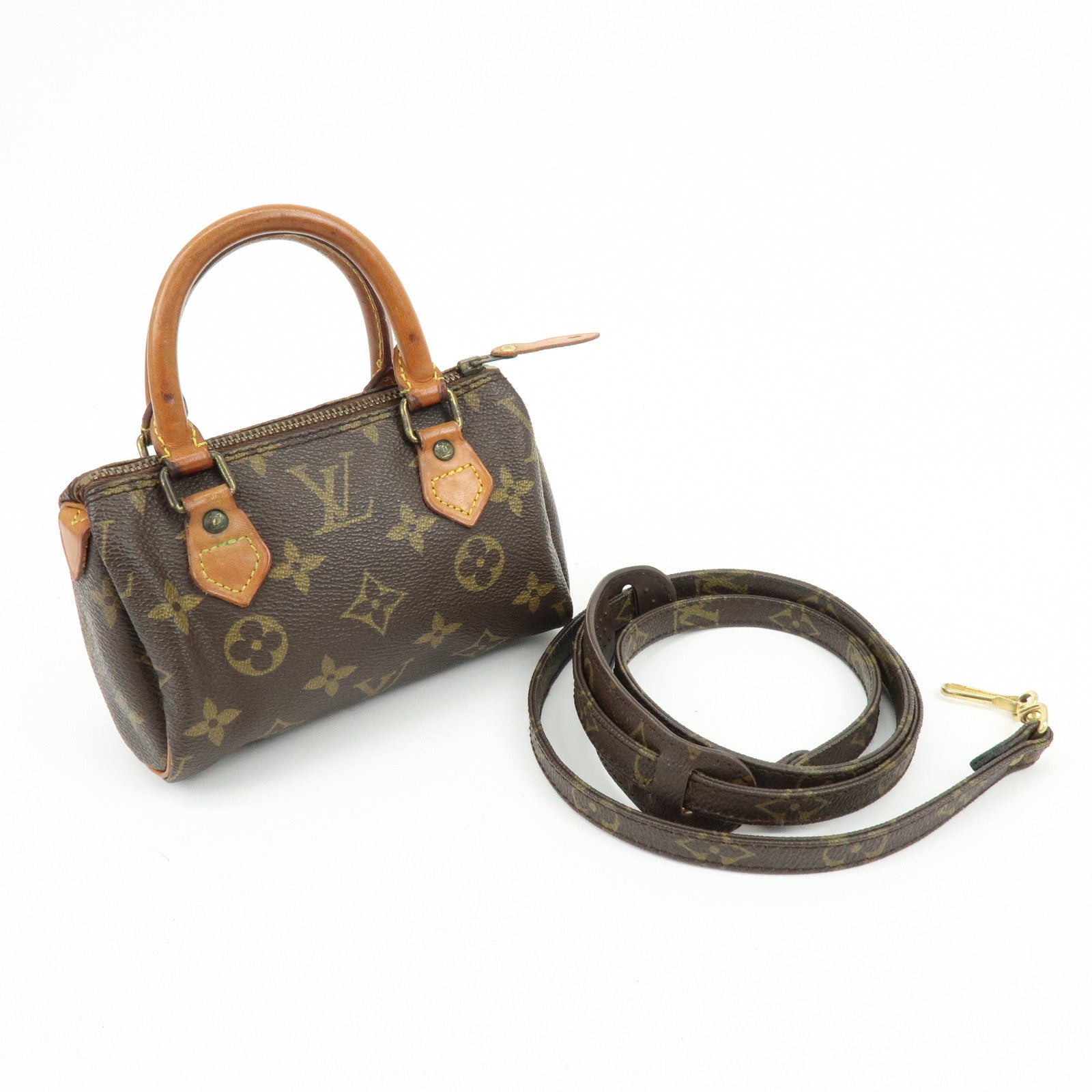 Louis Vuitton Monogram Canvas Mini Speedy Hand Bag Brown M41534