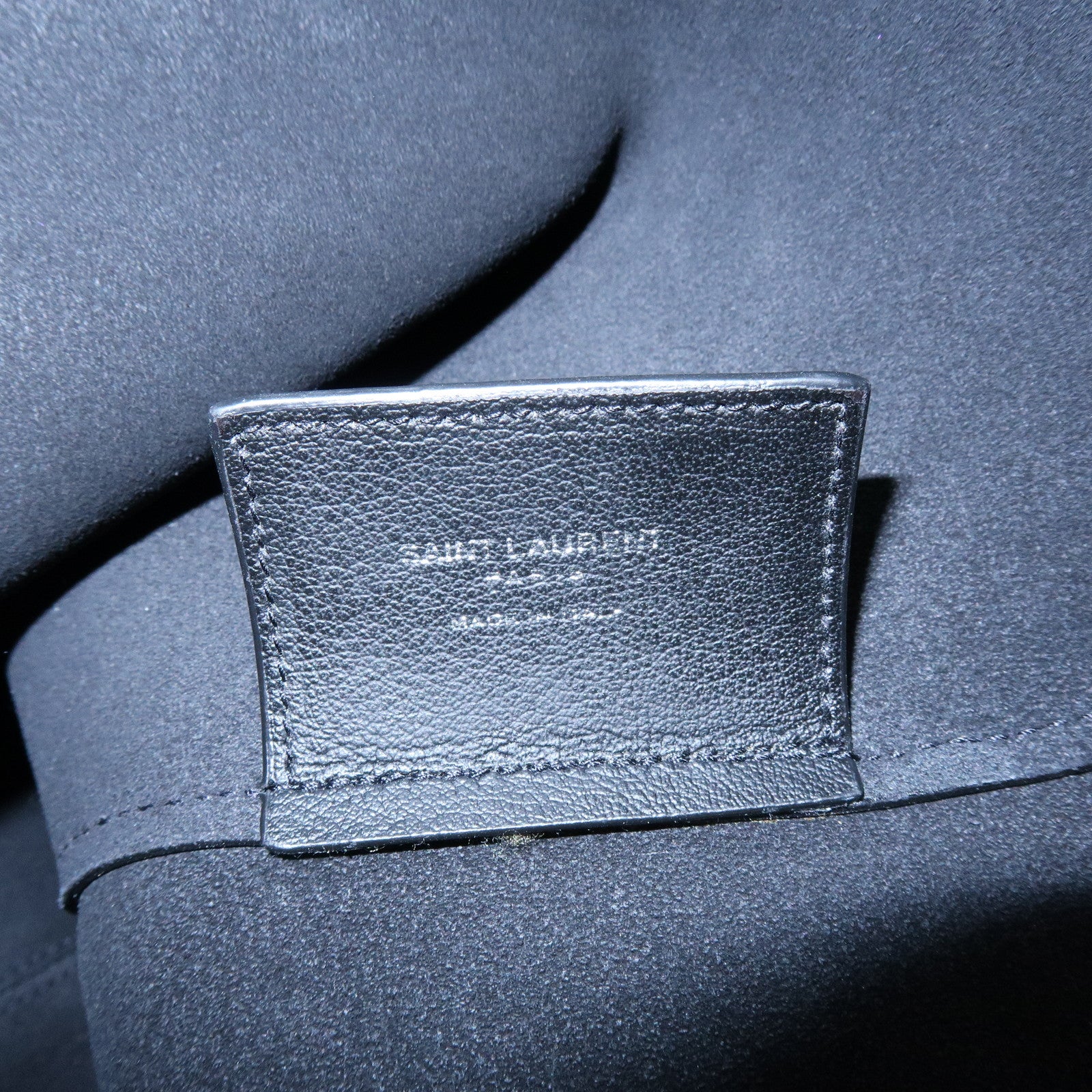 SAINT LAURENT Leather Sac Shopping Tote Bag Shoulder Bag Black 467946