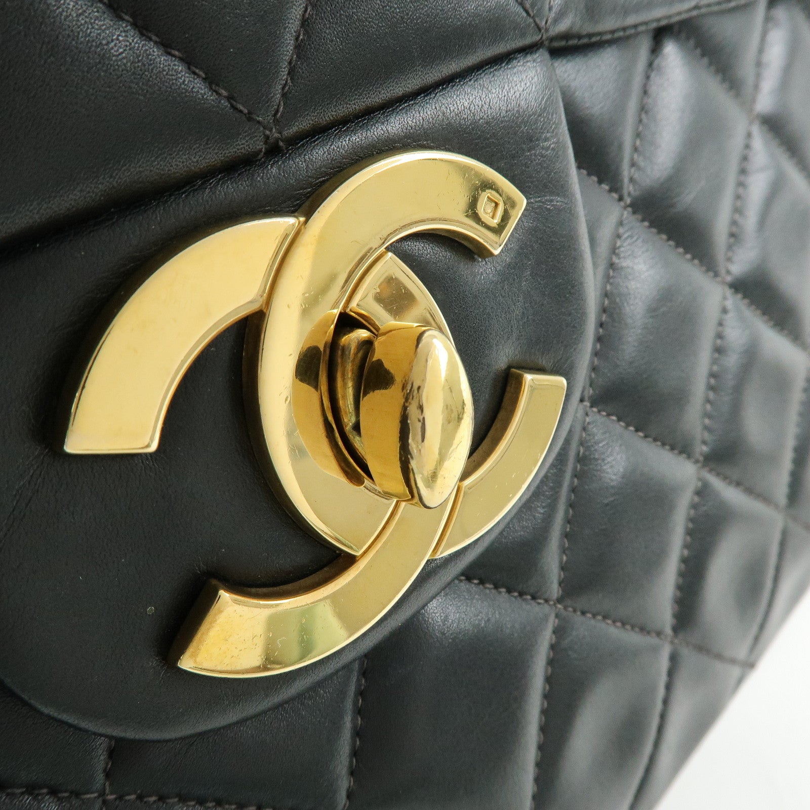 CHANEL Jumbo Matelasse 34 Lamb Skin Shoulder Bag Black A01094