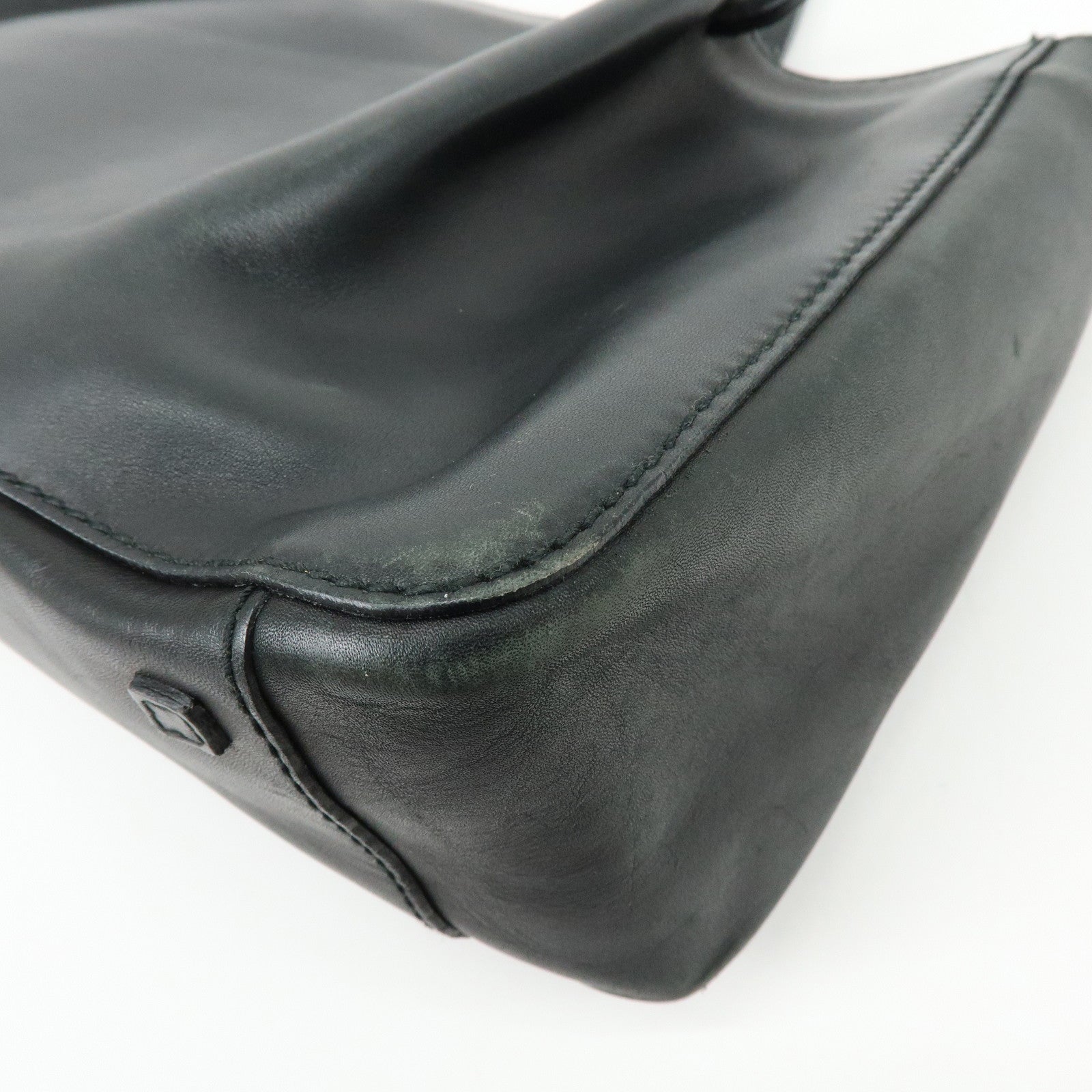 GUCCI Leather Tote Bag Shoulder Bag Hand Bag Black 94898