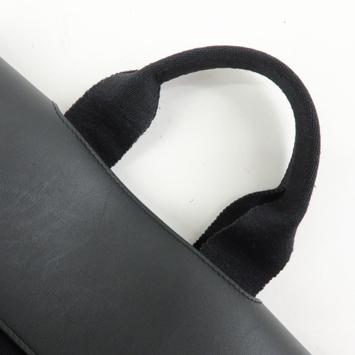 HERMES Valparaiso PM Toile Chevron Tote Bag Hand Bag Black
