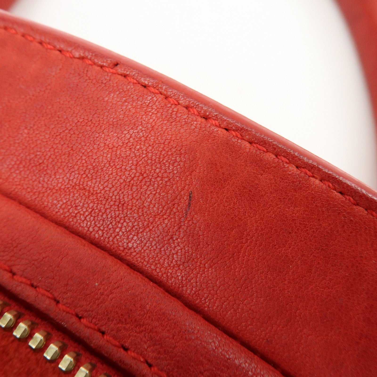 Christian Dior My Dior Logo Leather Hand Bag Satchel Bag Red