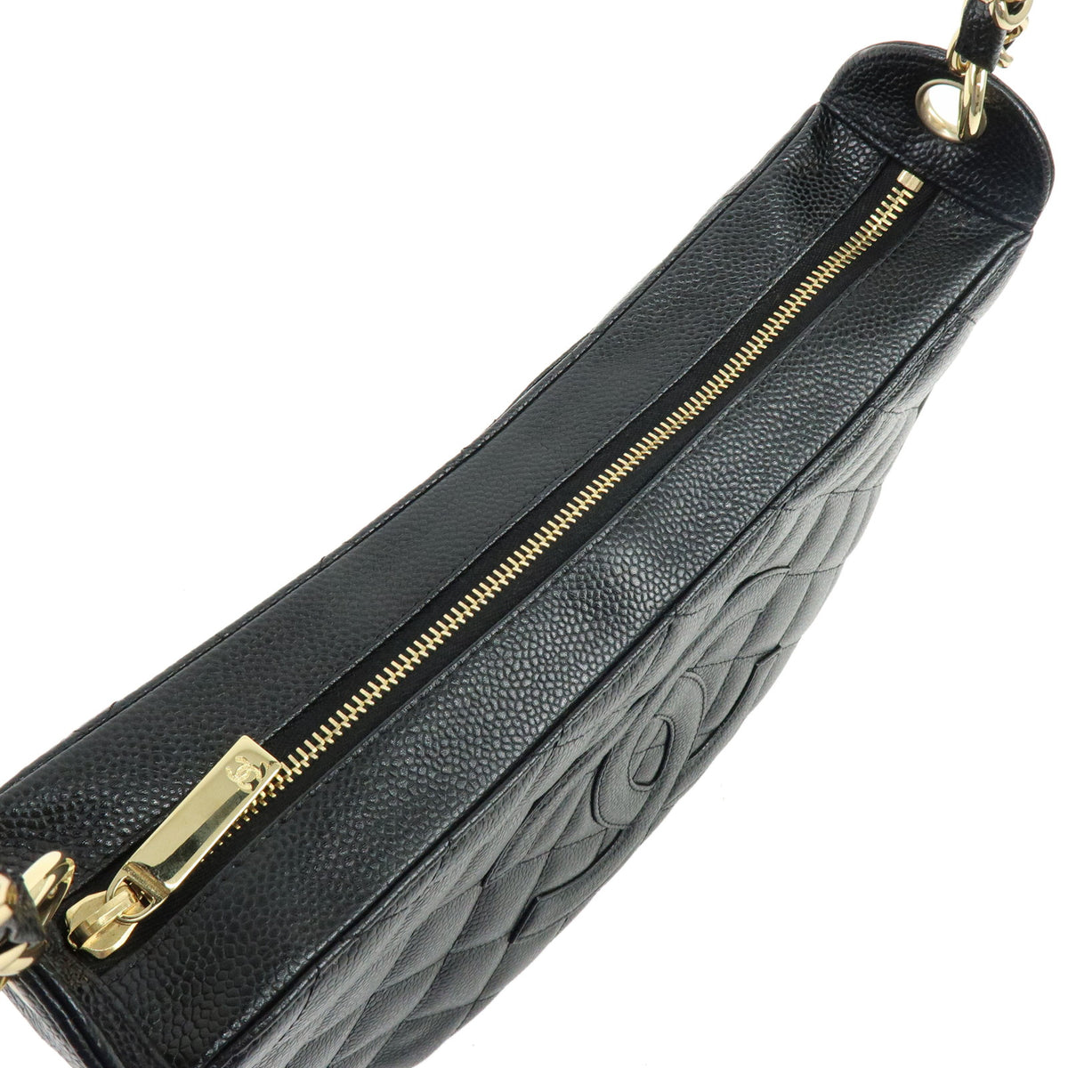 CHANEL COCO Mark Caviarskin Chain Shoulder Bag Black A20993