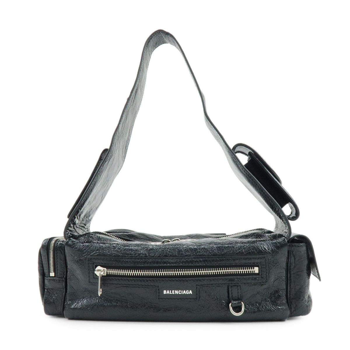 BALENCIAGA Superbusy XS Leather Sling Bag Shoulder Bag Black 762516