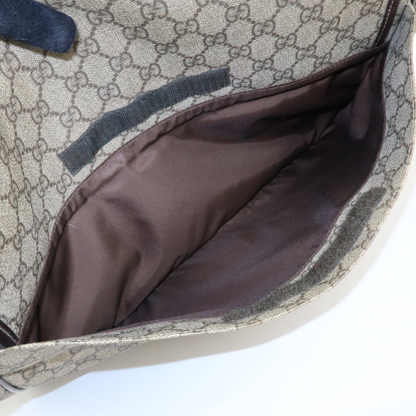 GUCCI Interlocking G GG Supreme Leather Shoulder Bag Brown 223661