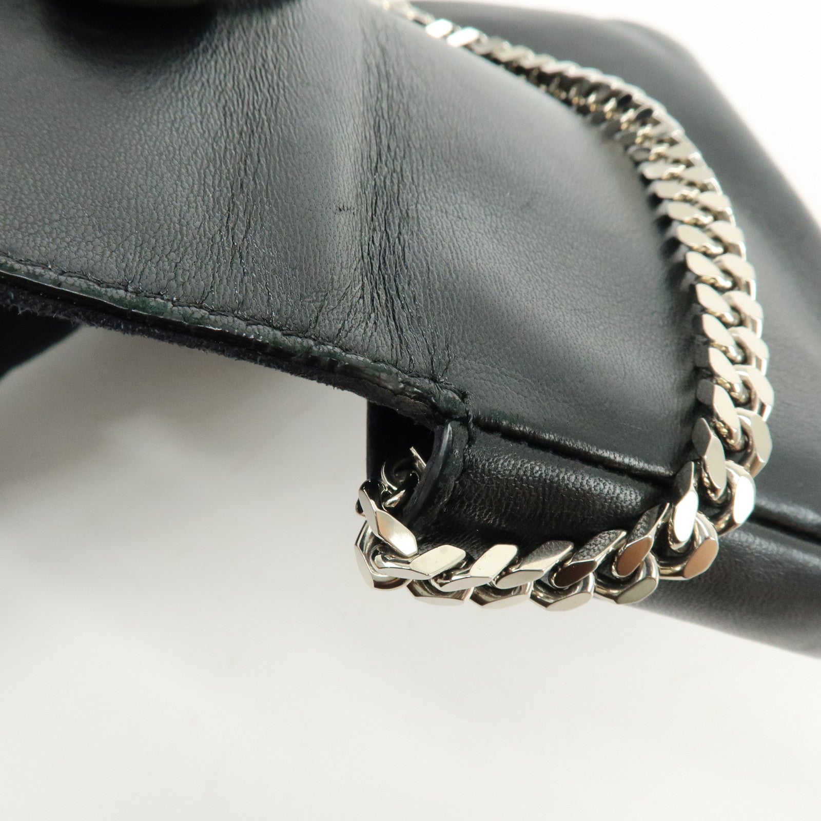 FENDI Monster Micro Baguette Leather Shoulder Bag Rhinestone 8M0354