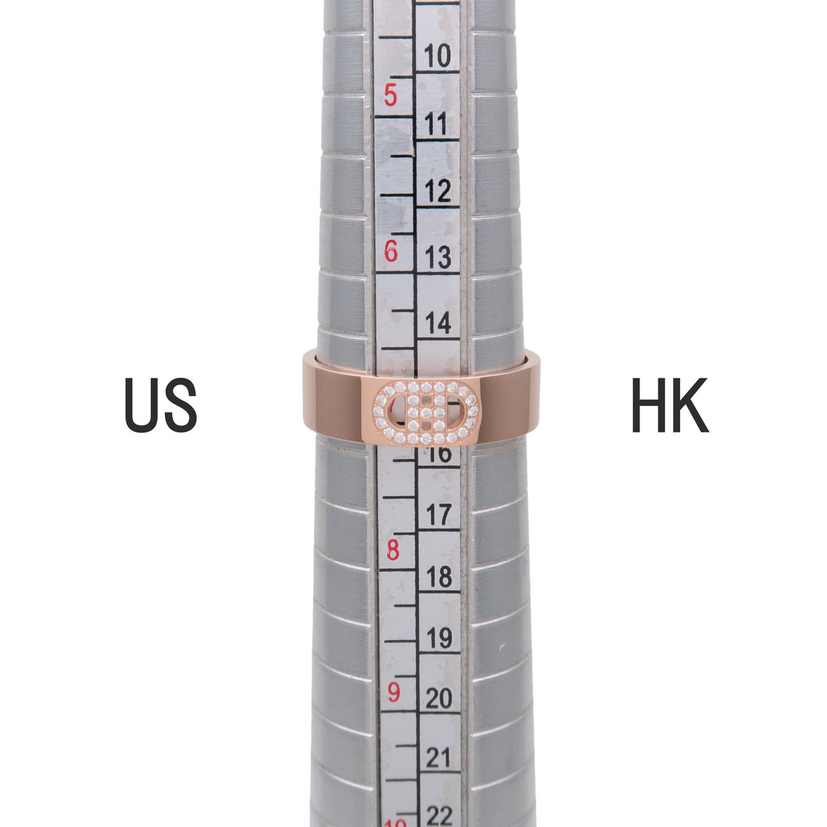 HERMES H Dunkle PM Diamond Ring K18 750PG Rose Gold #54 US7