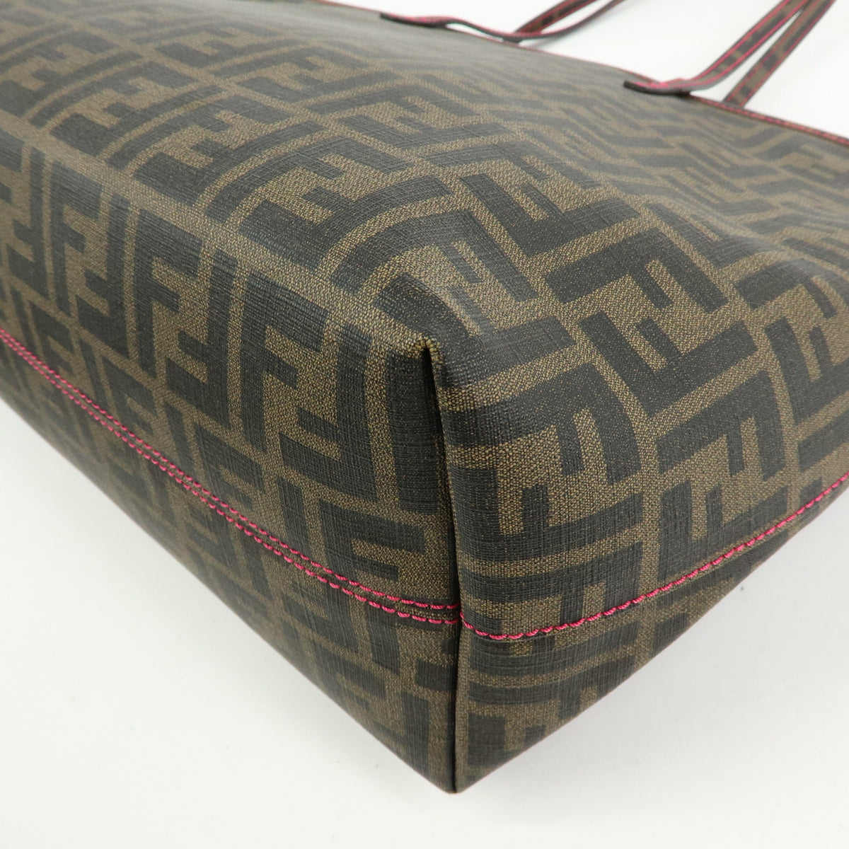 FENDI Zucca PVC Leather Tote Bag Shoulder Bag Brown Black Pink 8BH185