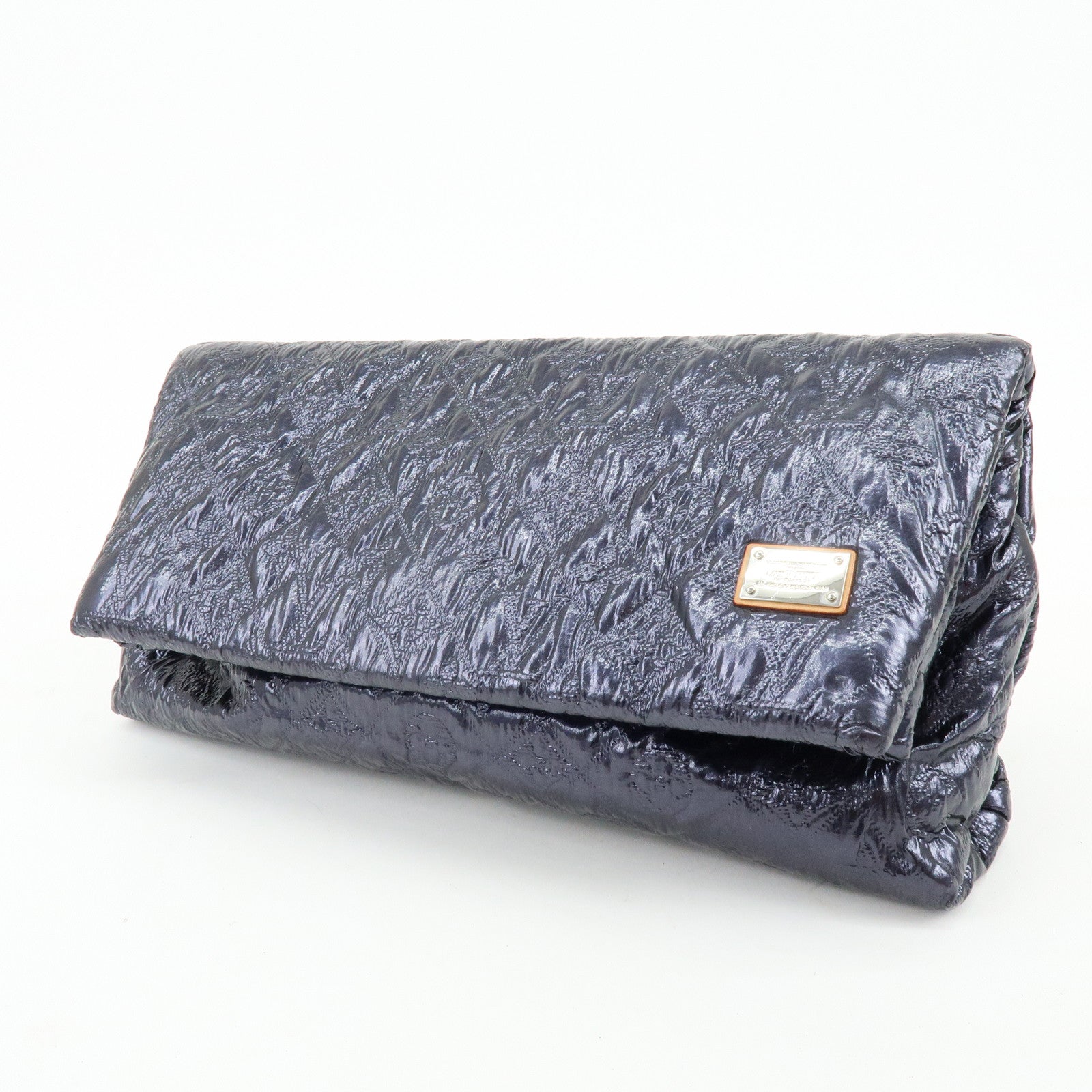 Louis Vuitton Monogram PVC Canvas Limelight Clutch PM Bag Flat Bag Navy