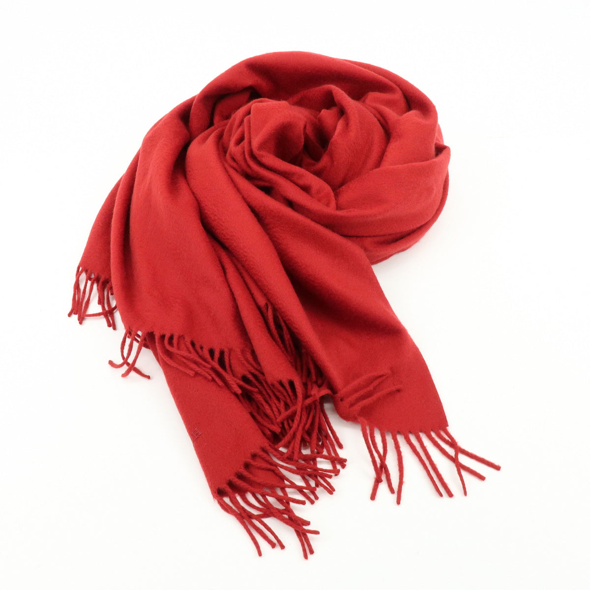 HERMES Cashmere 100% Oversized Scarf Stole Blanket Red