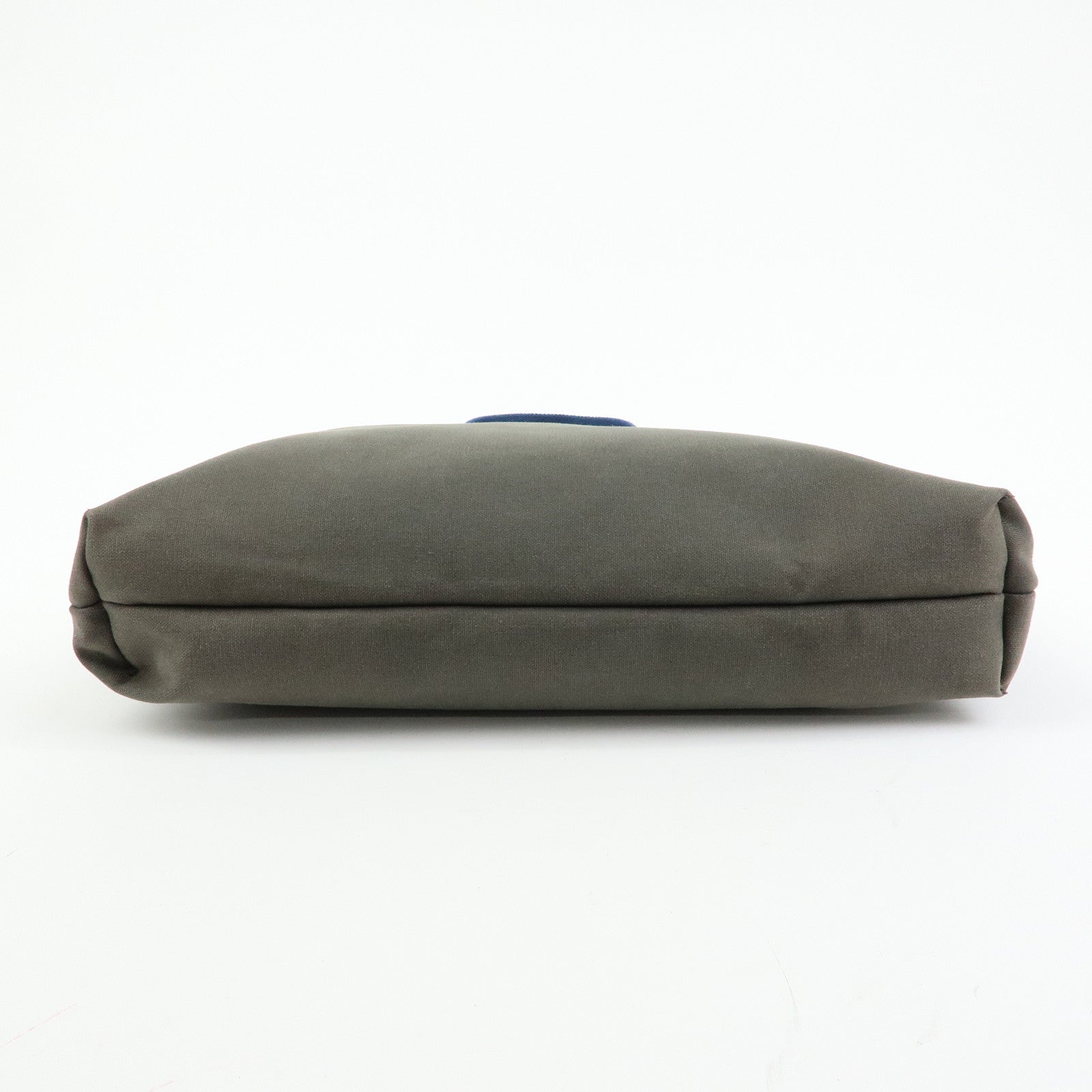LOEWE Logo Canvas Leather Tote Bag Shoulder Bag Hand Bag Gray Blue