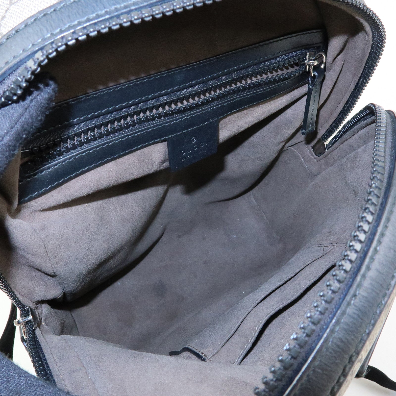 GUCCI GG Supreme Leather Backpack Rucksack Beige Black 429020