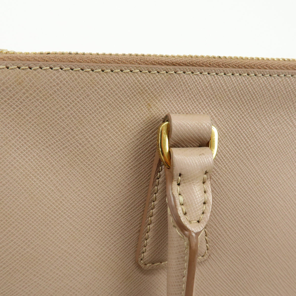 PRADA Triangle Logo Galleria Saffiano Leather 2Way Bag Beige BN1801