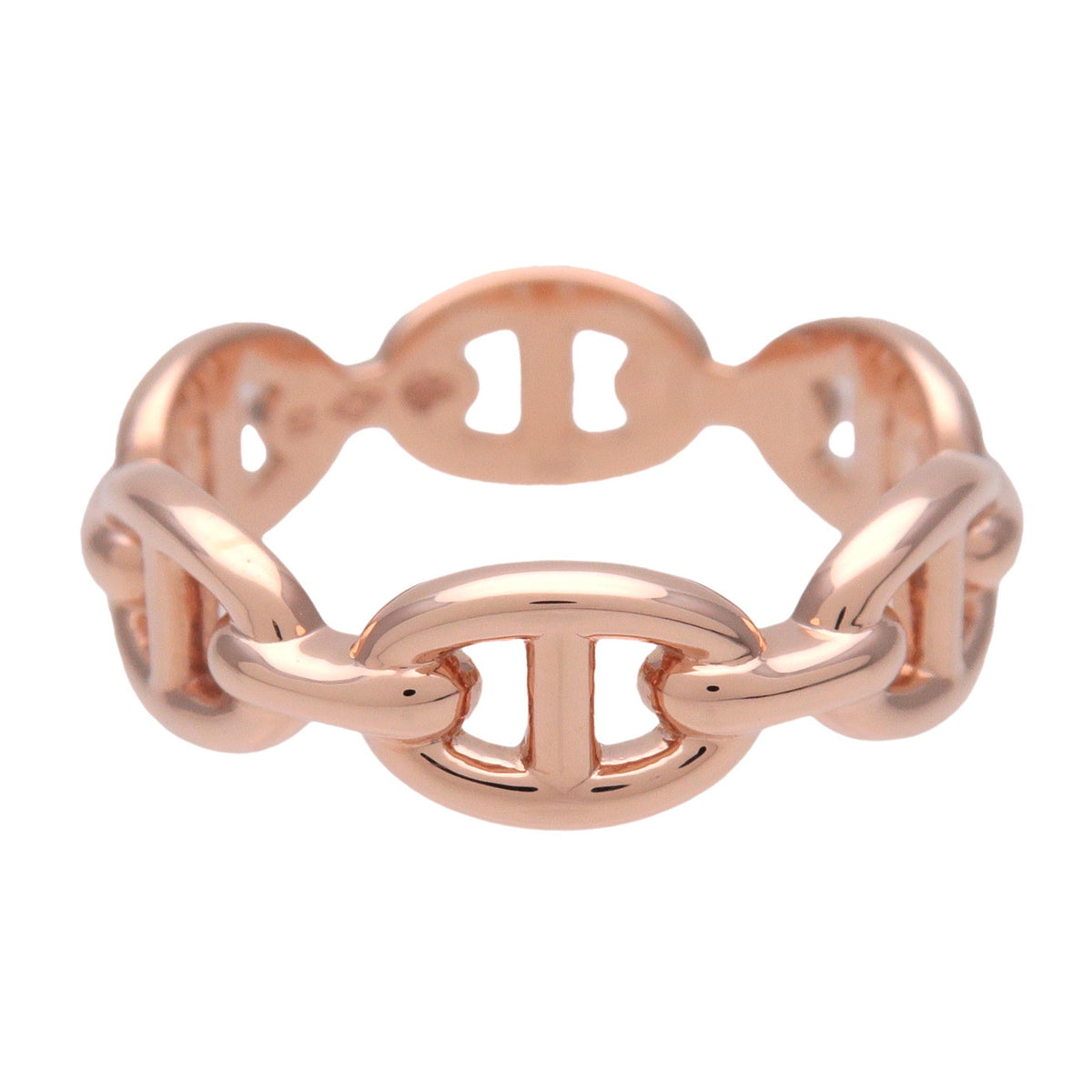 HERMES Chaine d'ancre Enchainee Ring PM K18 750PG Rose Gold #52 US6