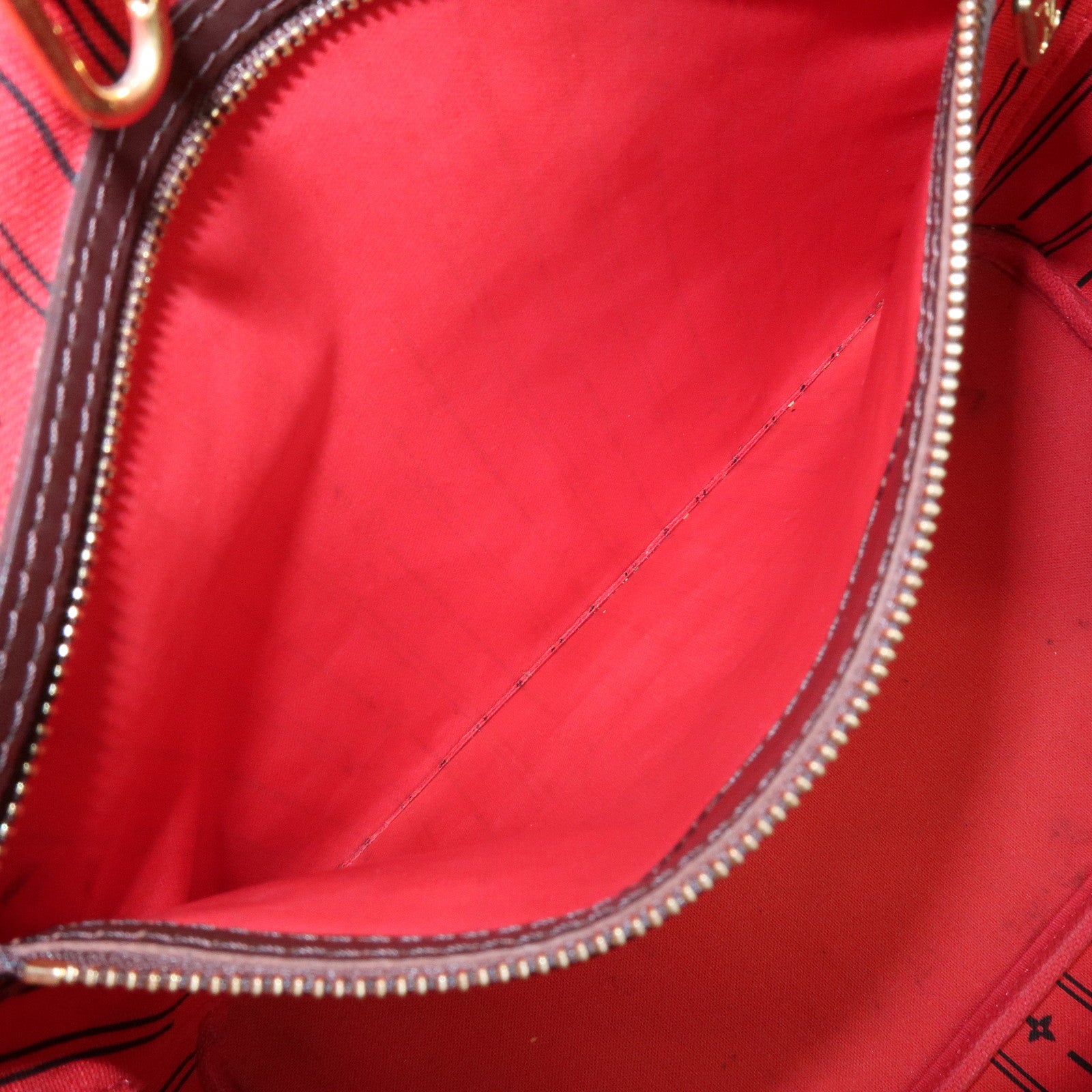 Louis Vuitton Damier Ebene Neverfull MM Tote Bag Cerise N41358