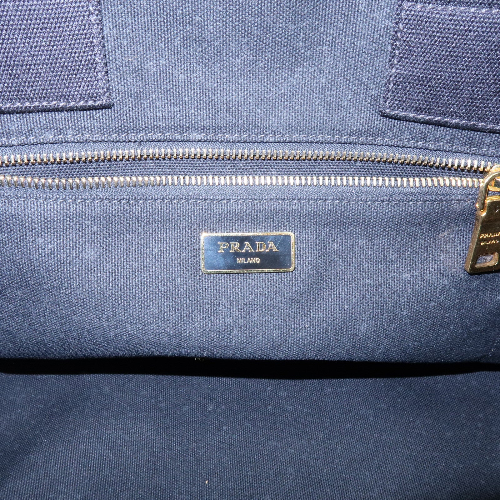 PRADA Canapa Triangle Logo Canvas Tote Bag Camouflage Khaki BN2020