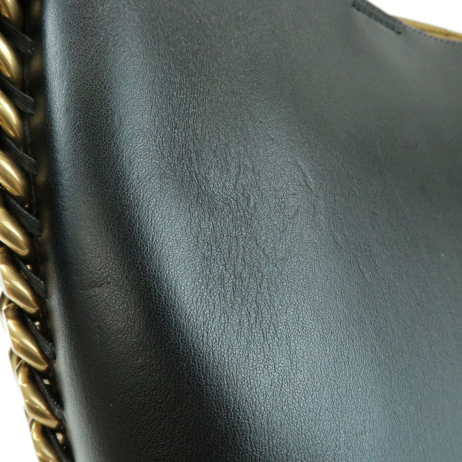 STELLA MCCARTNEY Faux Leather Frayme Bucket 2Way Hand Bag Black