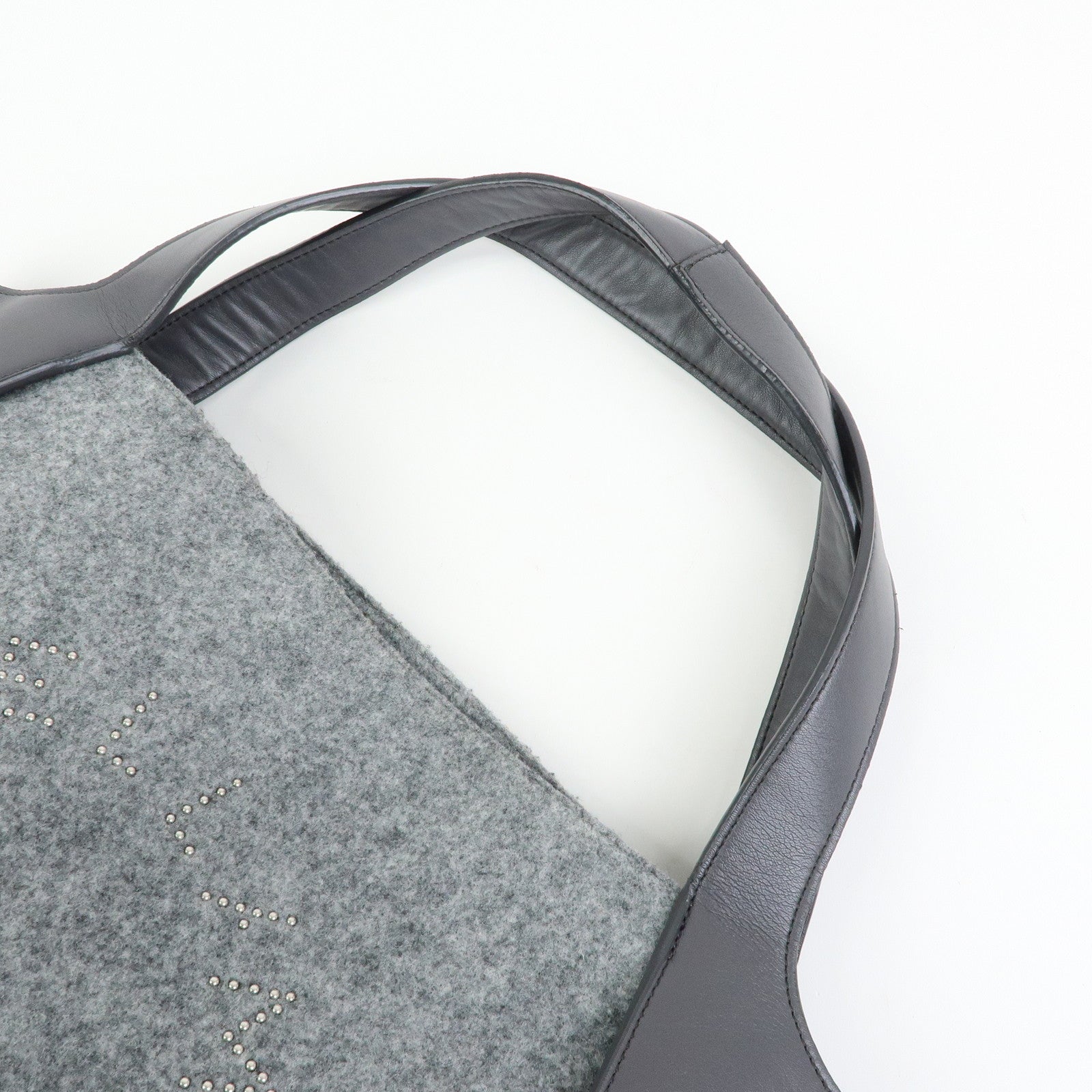 STELLA MCCARTNEY Felt Faux Leather Tote Bag Shoulder Bag  Gray