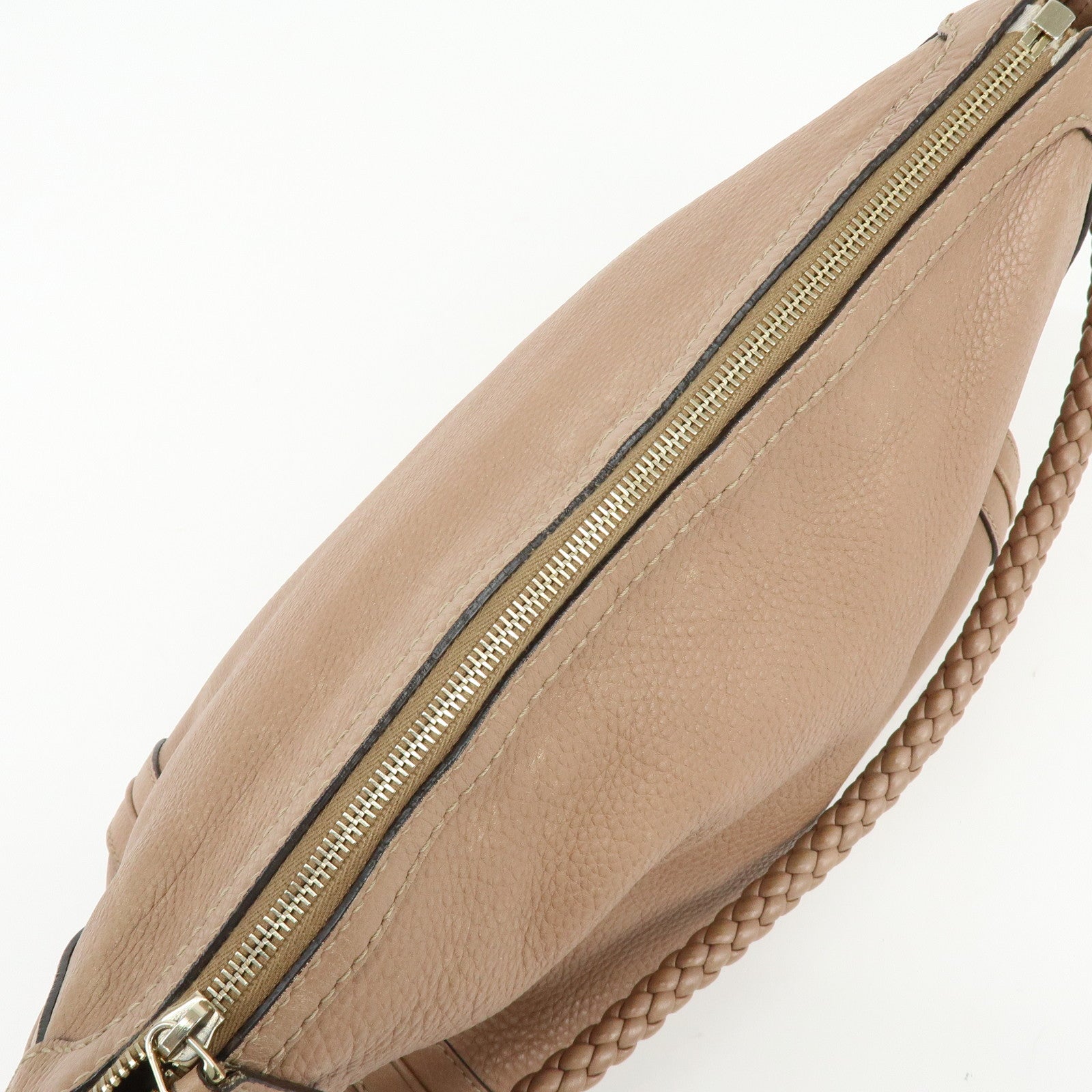 GUCCI Bamboo Leather Shoulder Bag Hand Bag Pink Beige 269949
