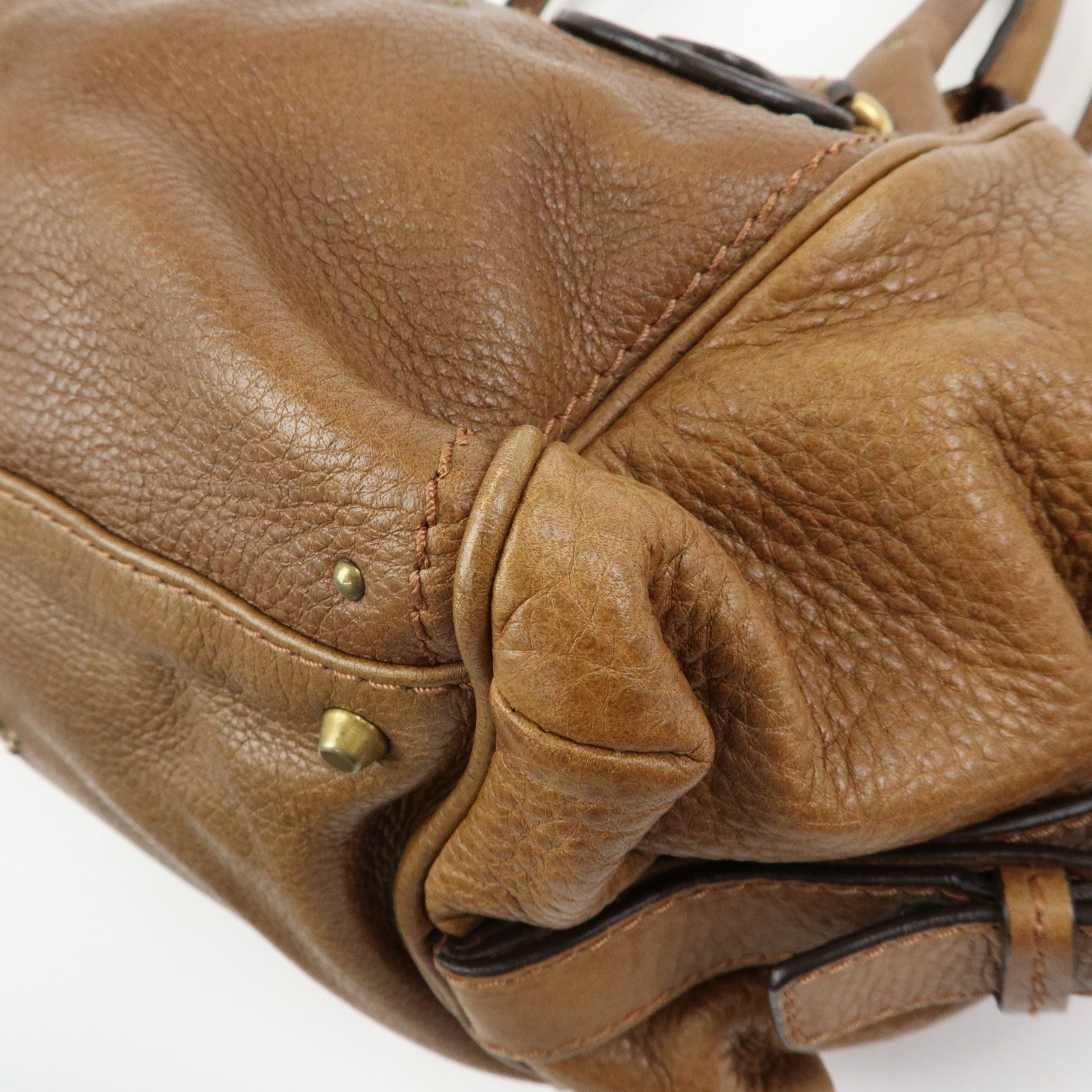 Chloe Paddington Leather Hand Bag Boston Bag Brown
