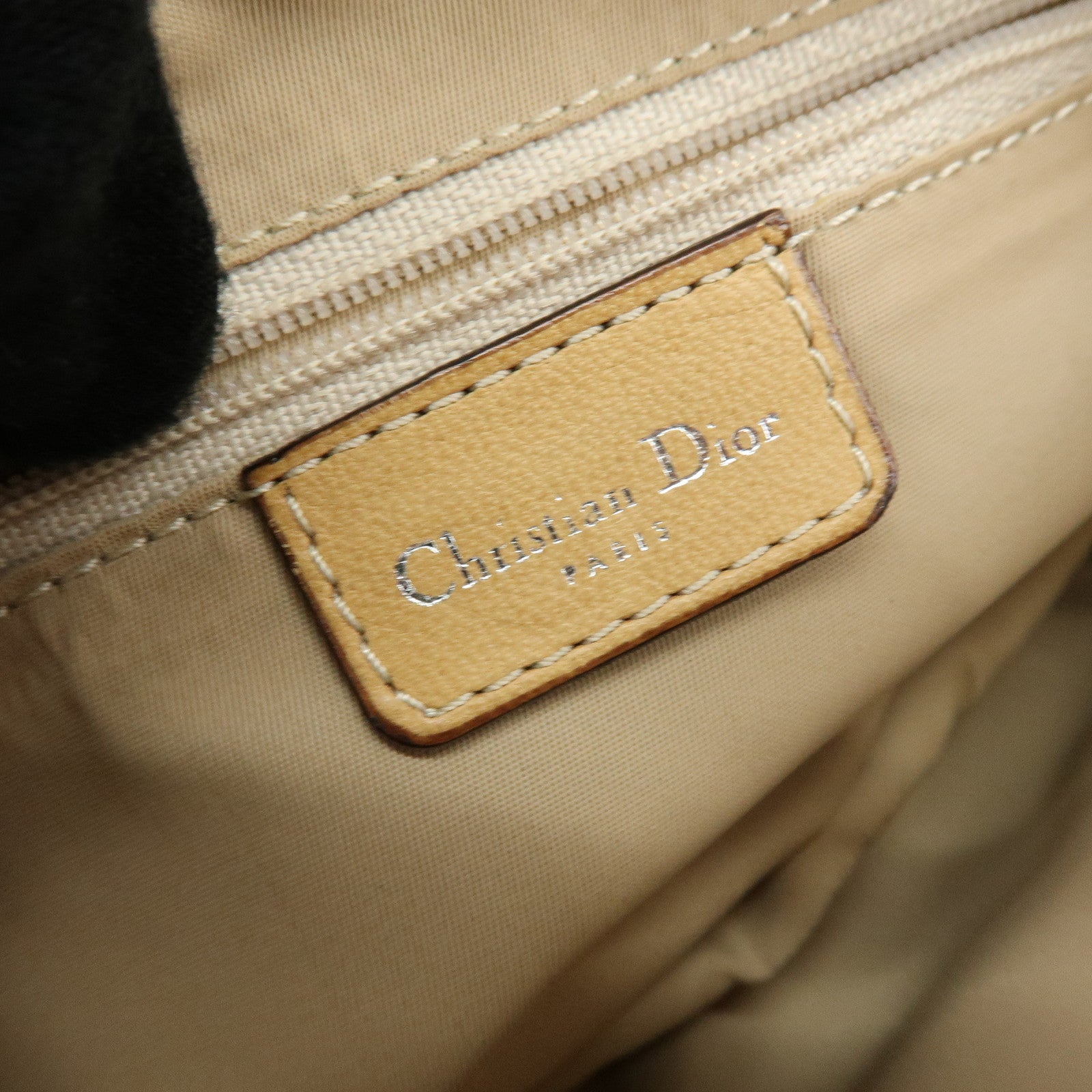 Christian Dior Street Chic Trotter Jacquard Canvas Leather Shoulder Bag