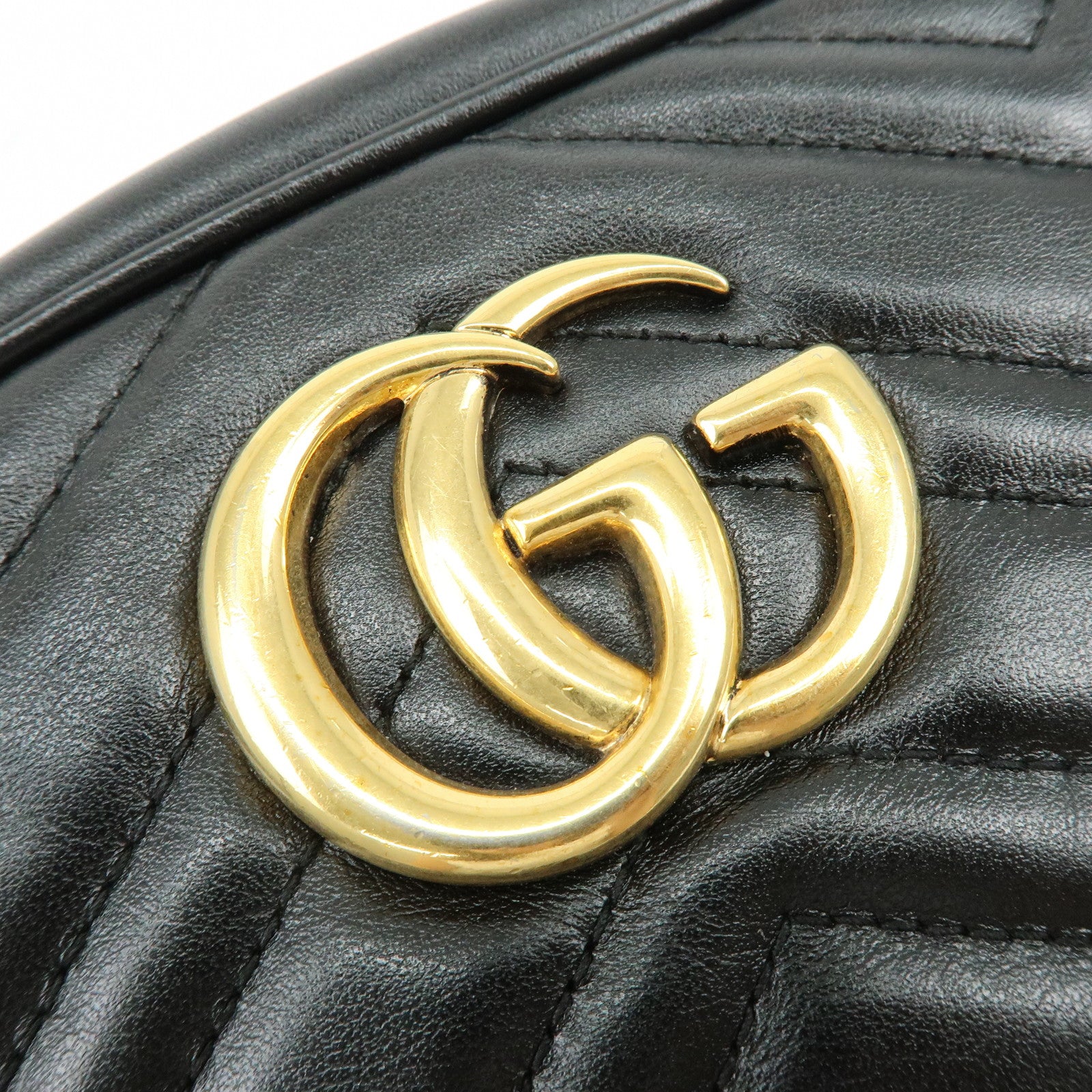 GUCCI GG Marmont Leather Shoulder Bag Crossbody Bag Black 447632