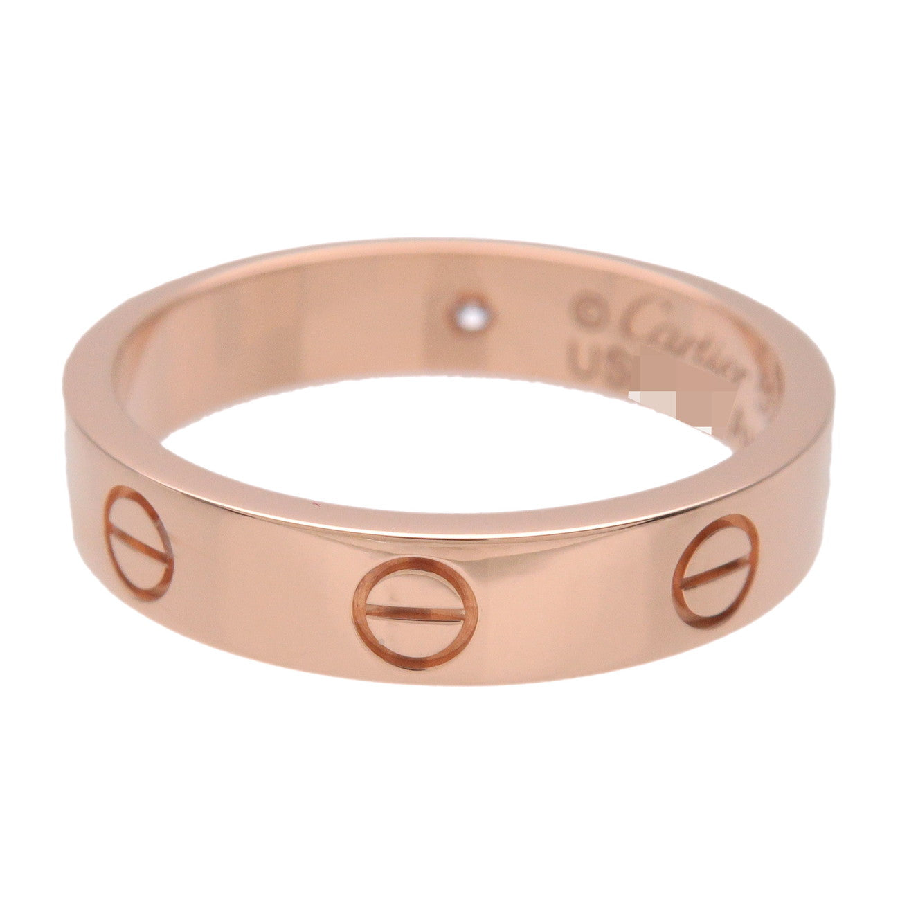 Cartier Mini Love 1P Diamond Ring K18 750PG #53 US6.5 EU53 HK14