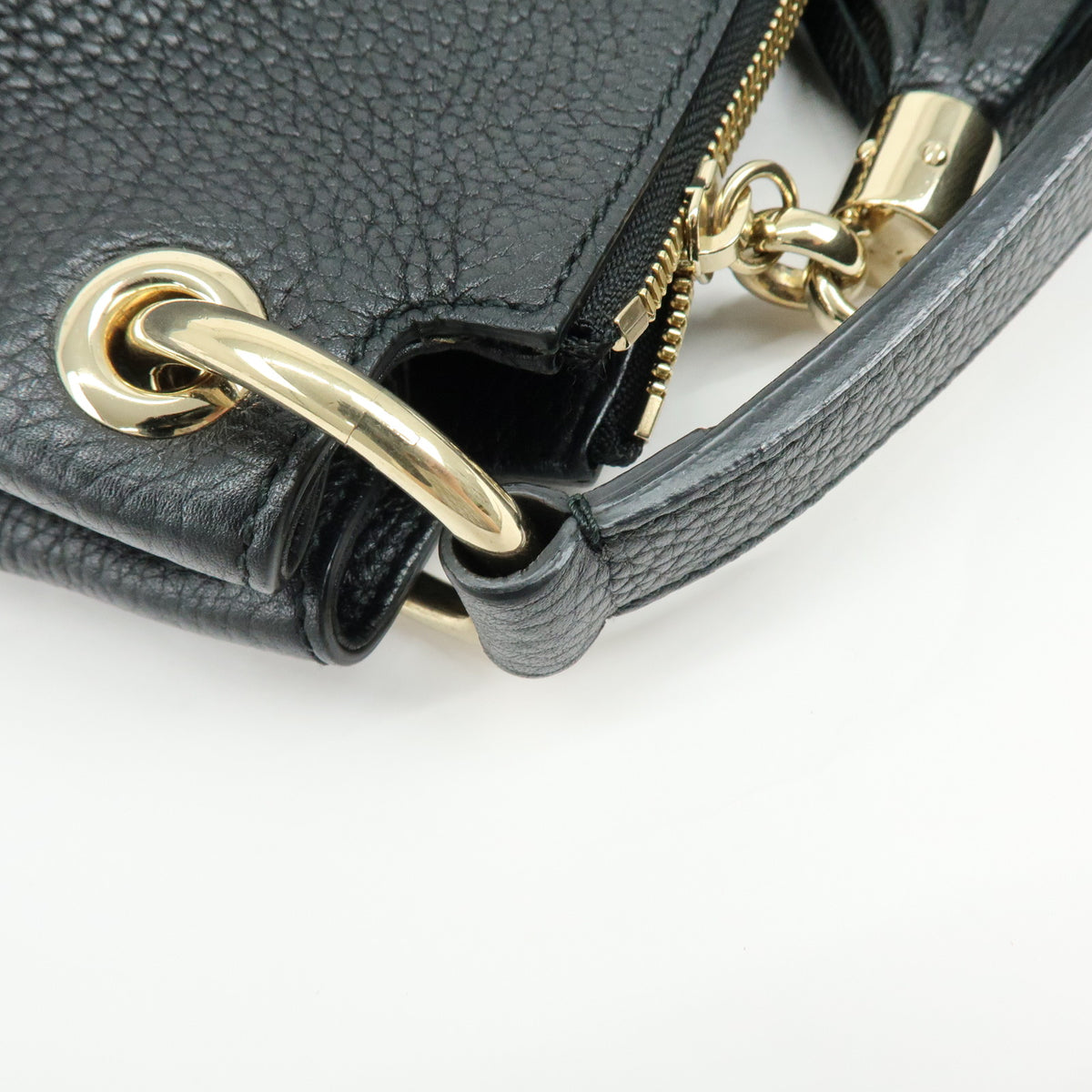 GUCCI SOHO Interlocking G Leather 2Way Hand Shoulder Bag Black 536194