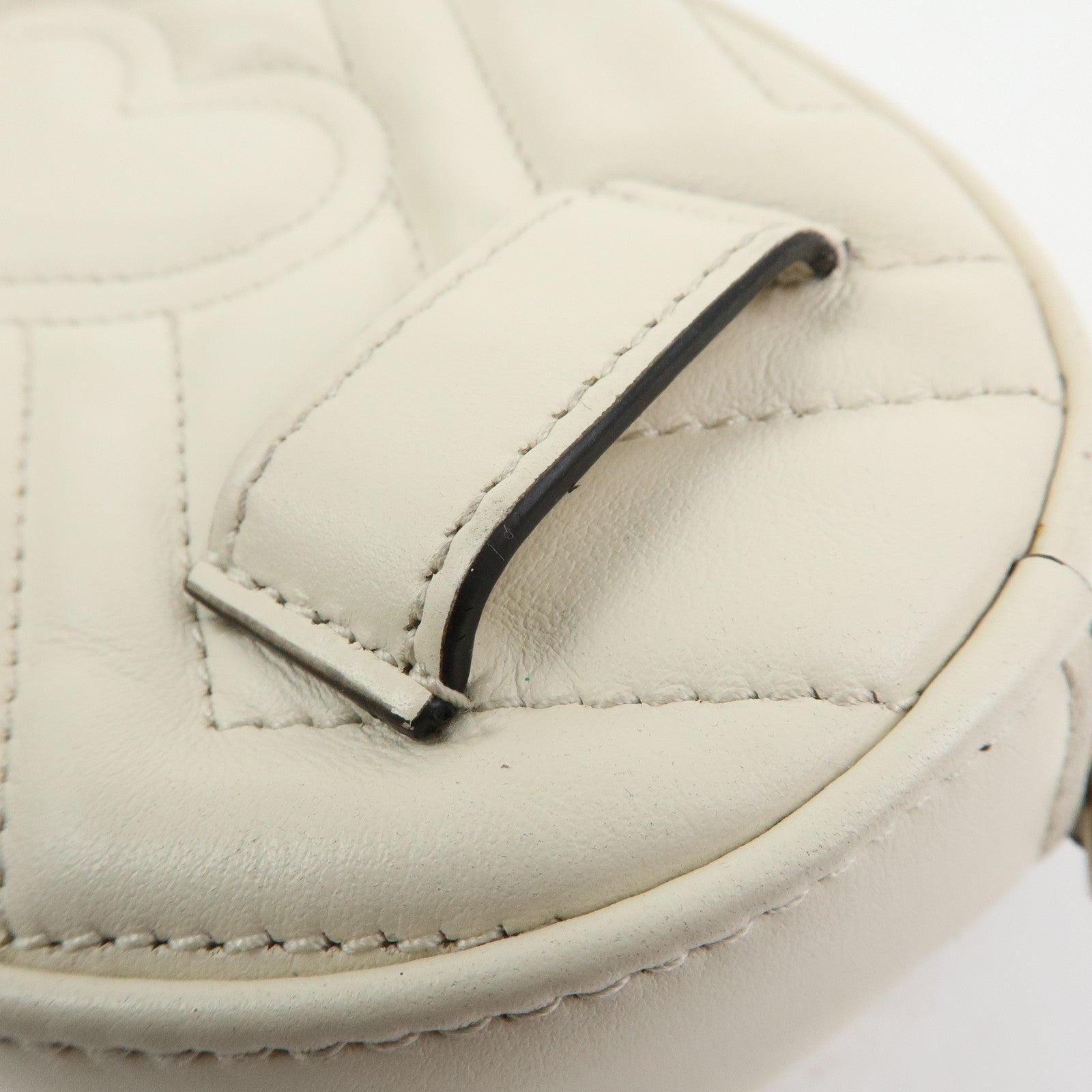 GUCCI GG Marmont Leather Waist Bag Lion Cicada Ivory 476434