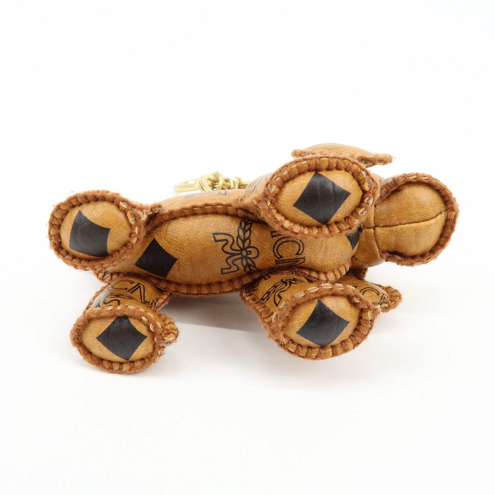 MCM Visetos Doxie Dog Bag Charm Key Chain Brown Black