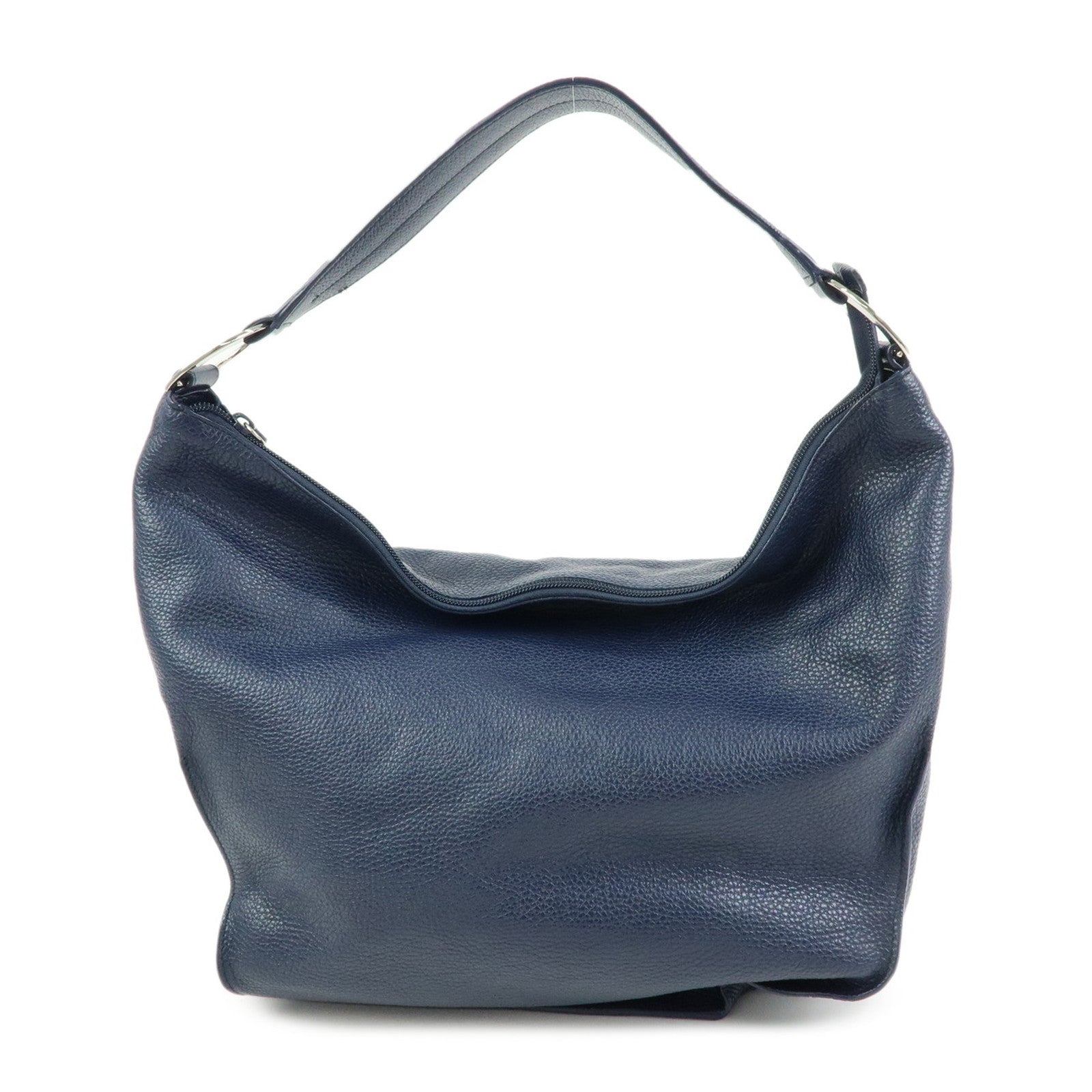 FURLA Leather Shoulder Bag Hand Bag Hobo Bag Dark Navy